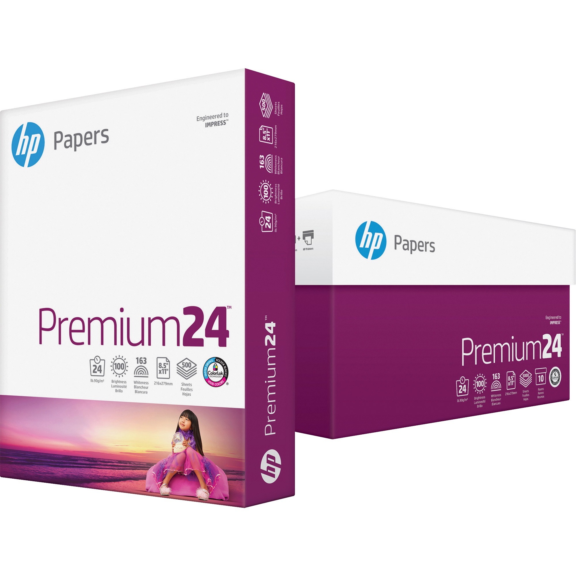 HP Premium Printer Paper, 8-1/2 x 11 Inches, 24 lb, White, 500 Sheets