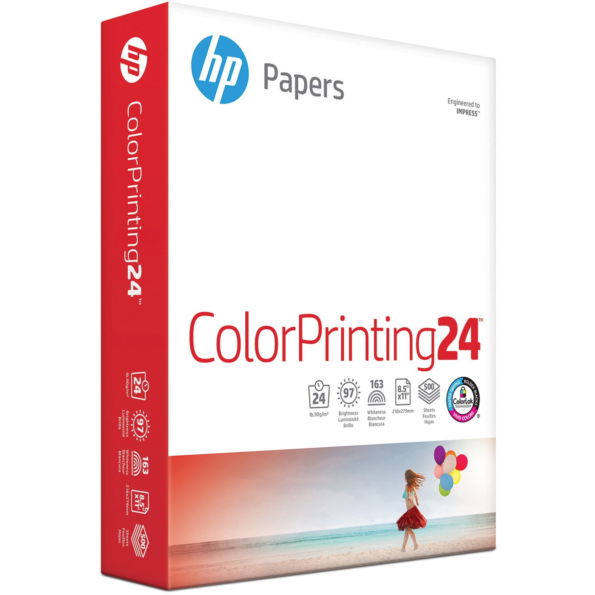 HP Inkjet Paper Letter 8 1/2" x 11" 24 lb Basis Weight 96 Brightness 500 / Ream