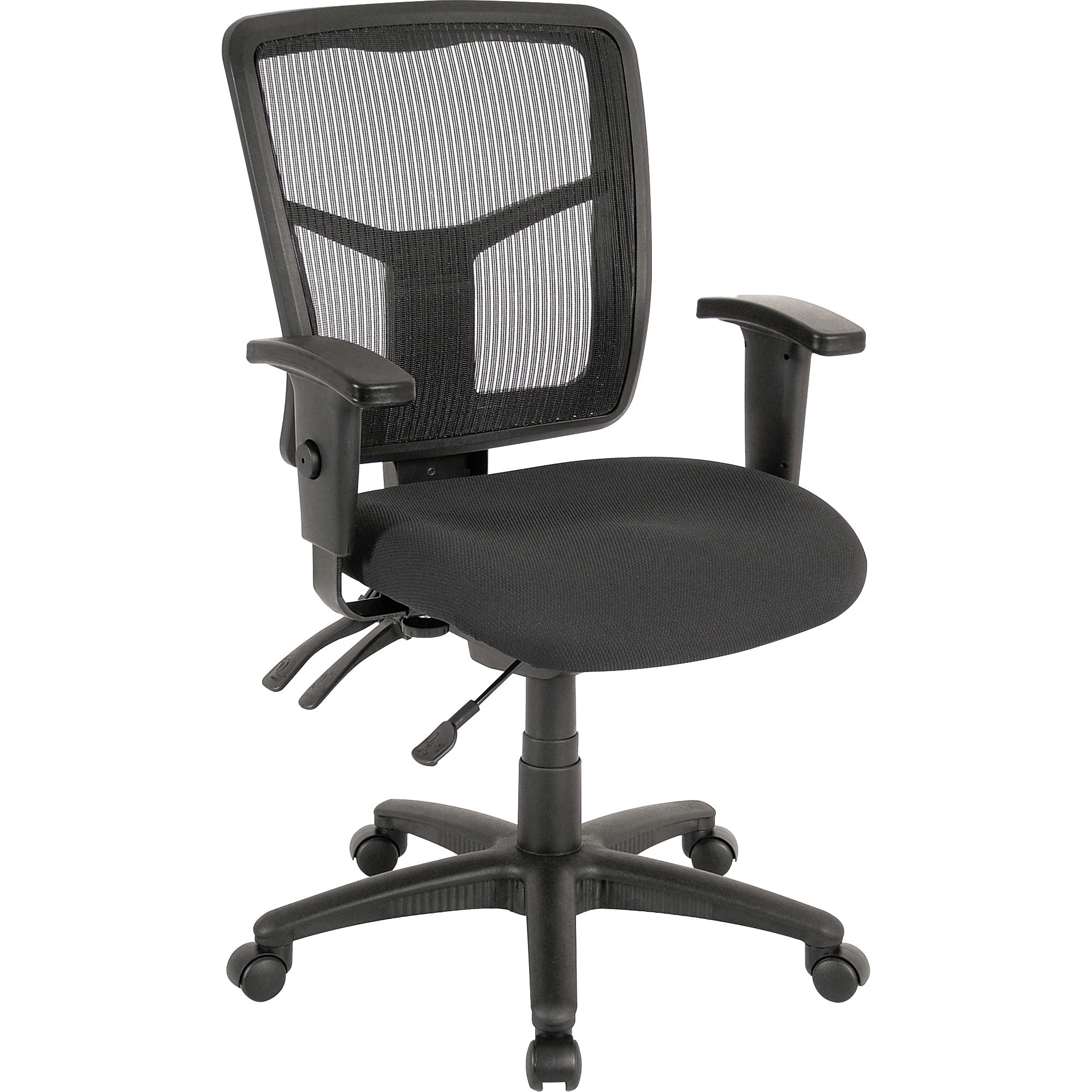 Lorell Mesh Seat/Back Mid-Back Chair Black LLR40203 