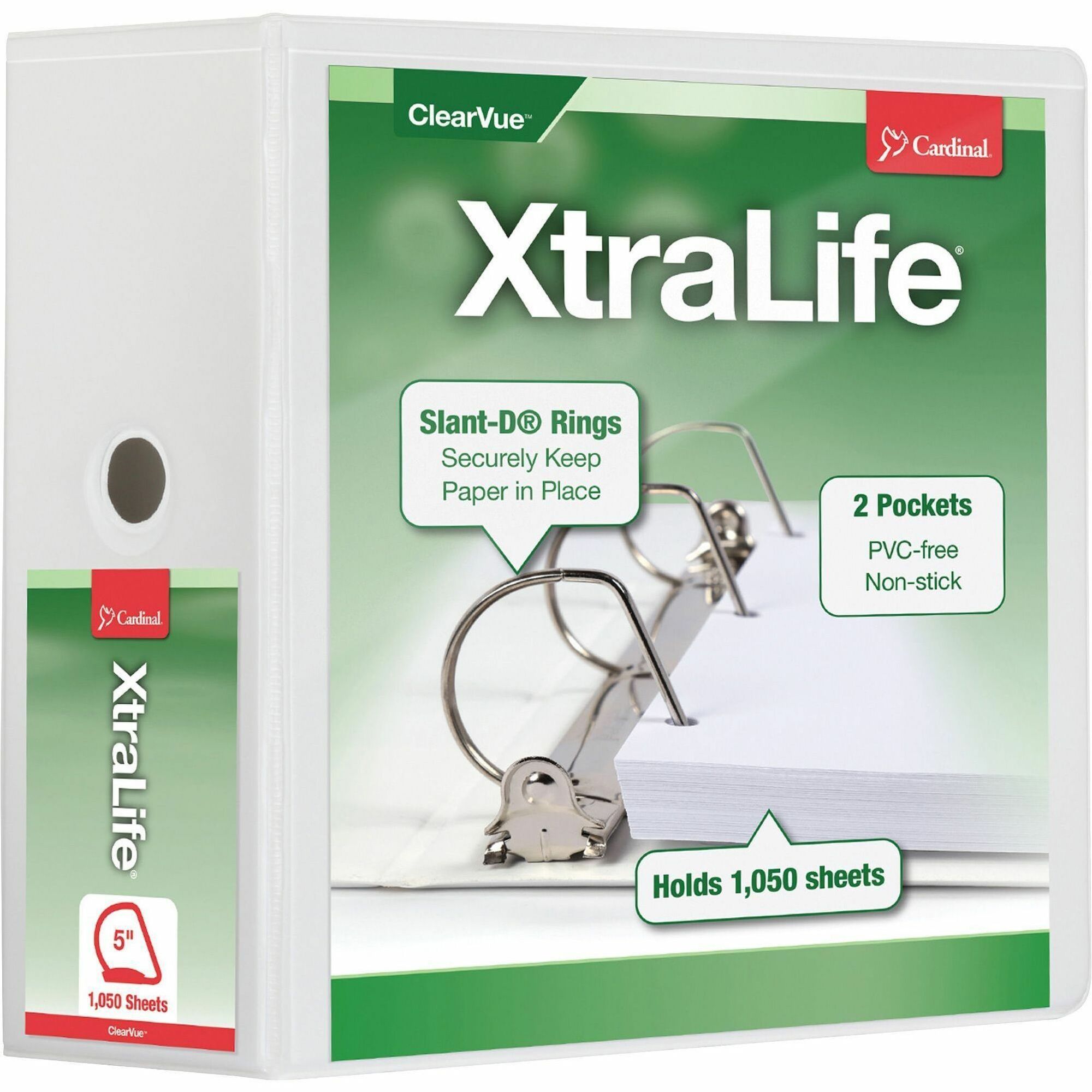 Cardinal&reg; Xtralife ClearVue Locking Slant-D Binder
