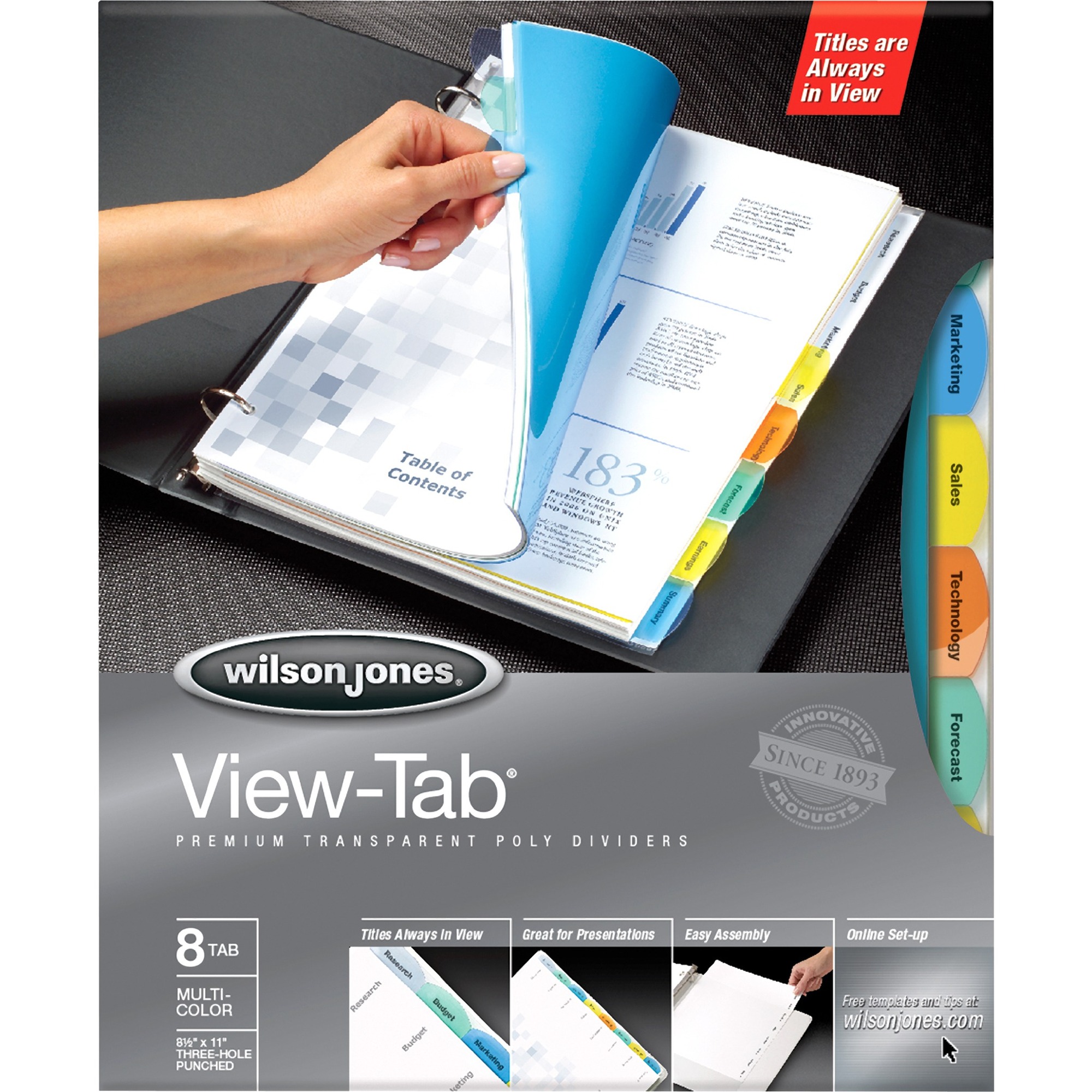 Wilson Jones ViewTab 8Tab Transparent Dividers
