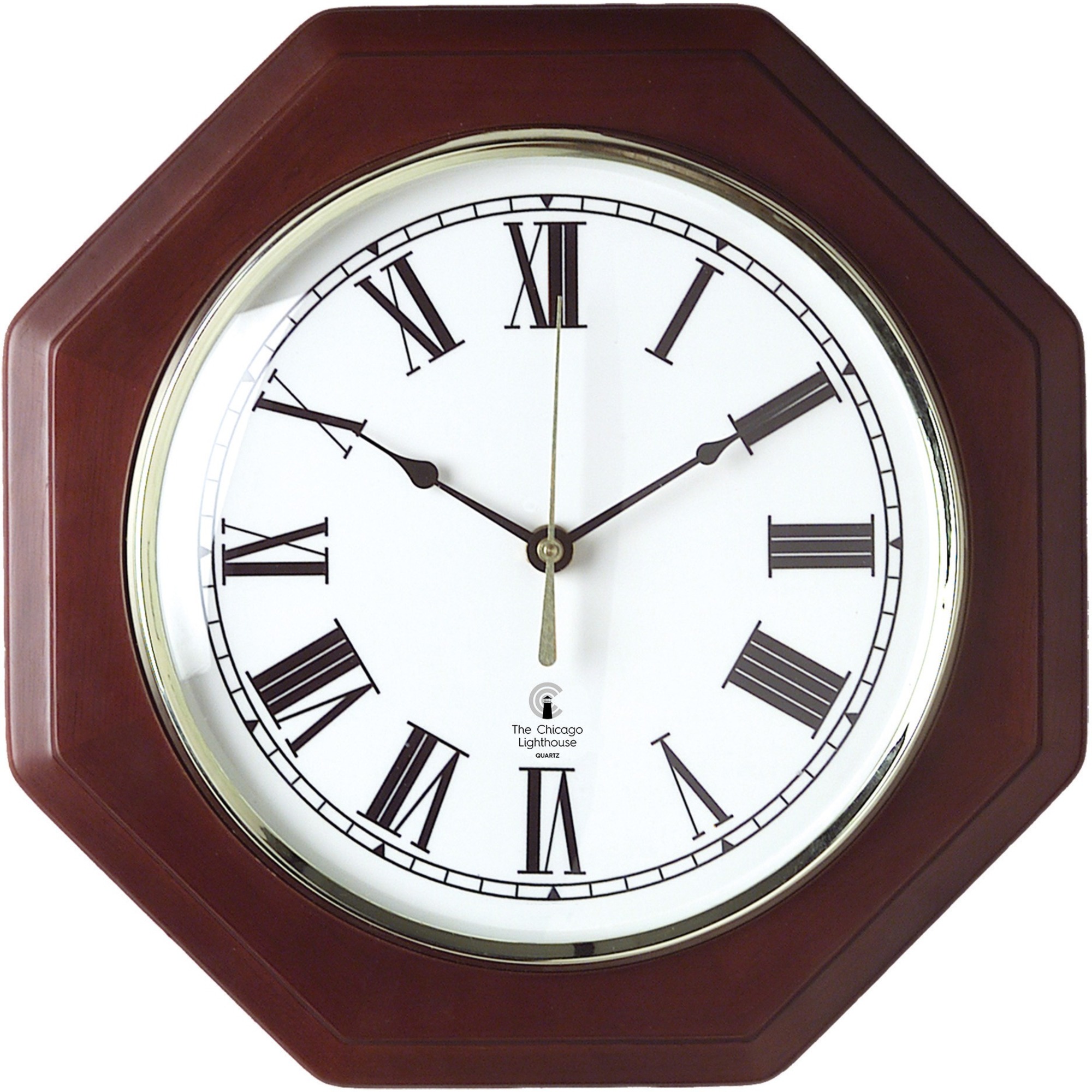 Chicago Lighthouse Octagon Mahogany Frame Clock ILC67207010