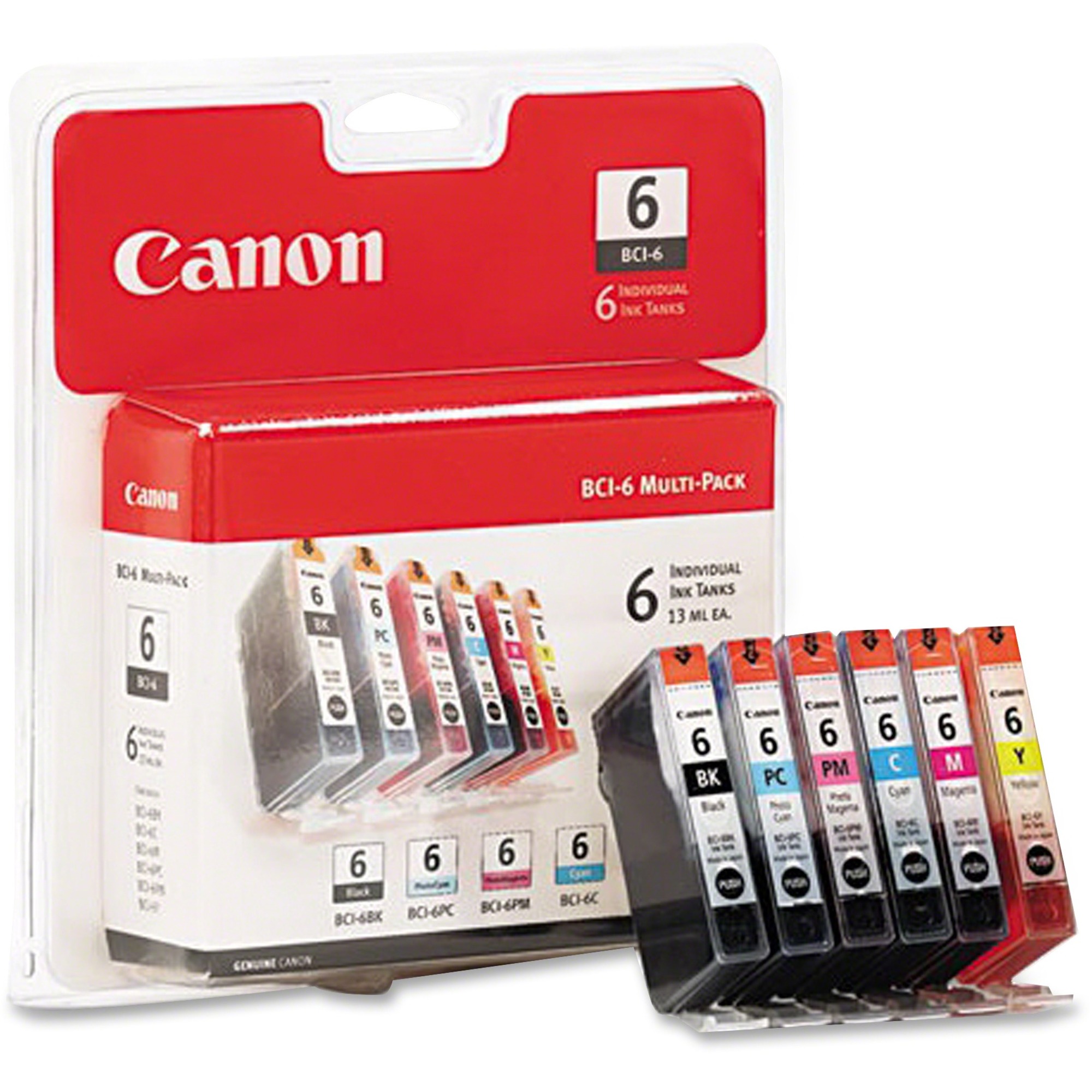Canon BCI-6 Original Inkjet Ink Cartridge - Black, Cyan, Magenta, Yellow, Light Cyan, Light Magenta - 1 Each