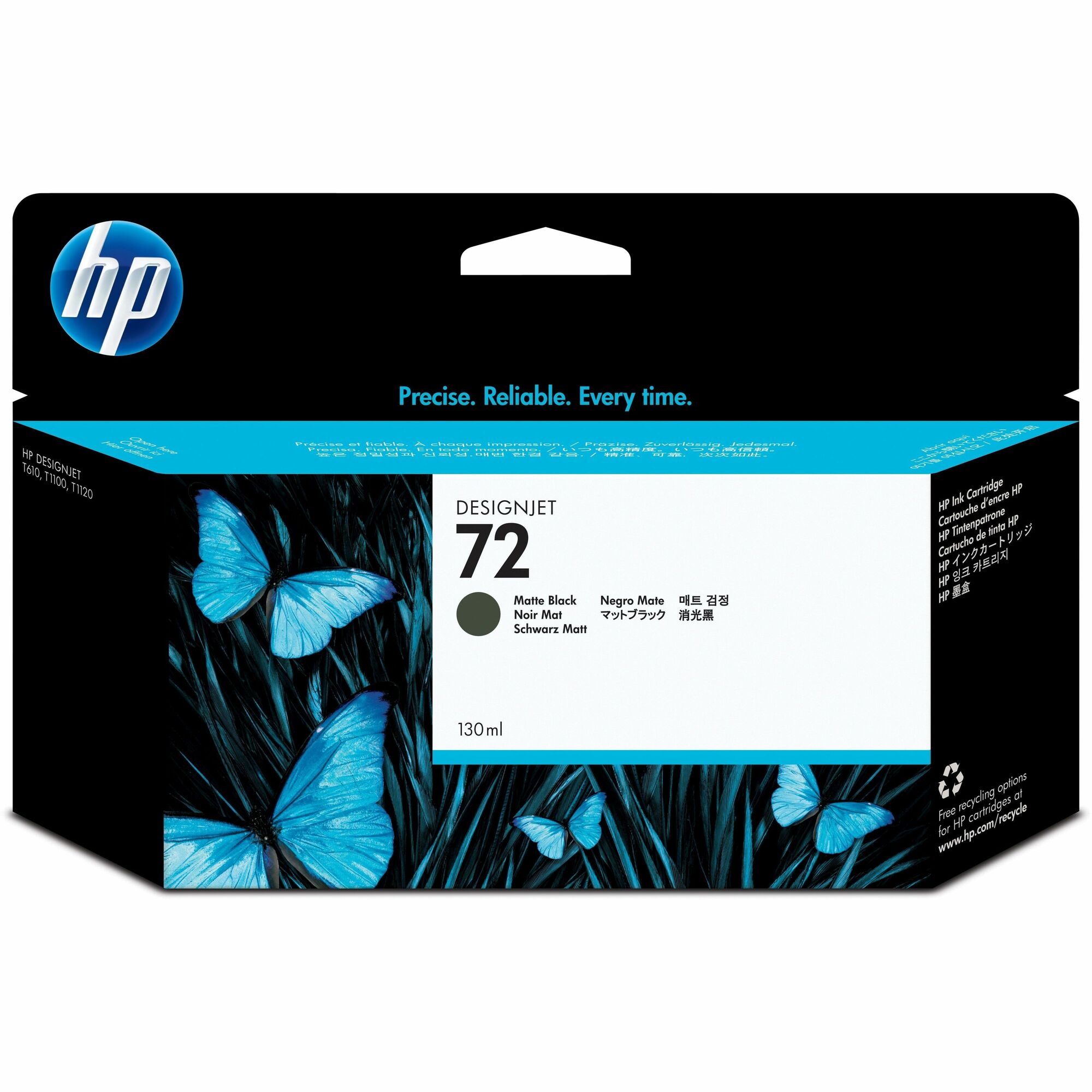 HP 72 (C9403A) Original Standard Yield Inkjet Ink Cartridge - Single Pack - Matte Black - 1 Each - 130 mL