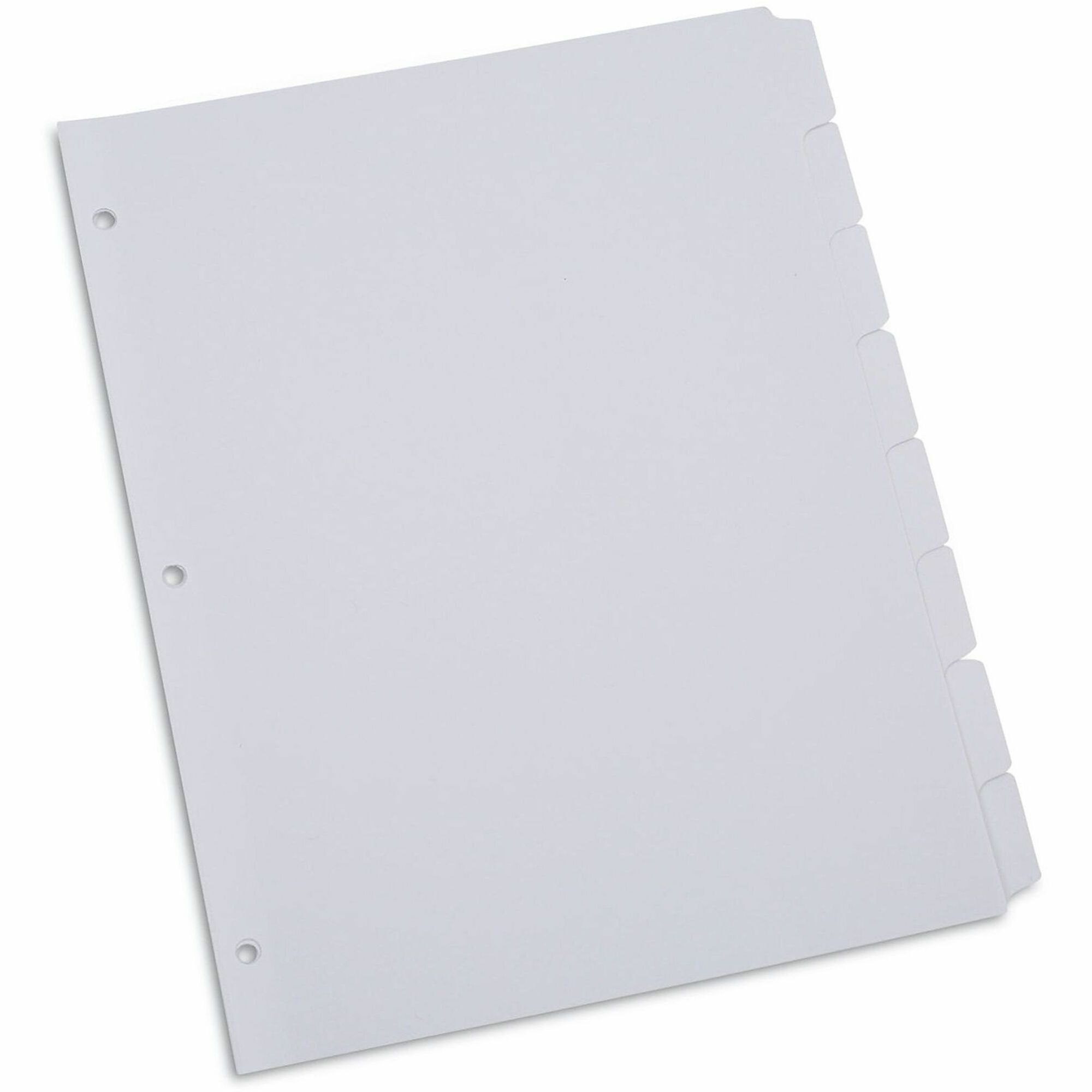 Universal Deluxe Write-On/Erasable Tab Index, 8-Tab, 11 x 8.5, White, White Tabs, 1 Set