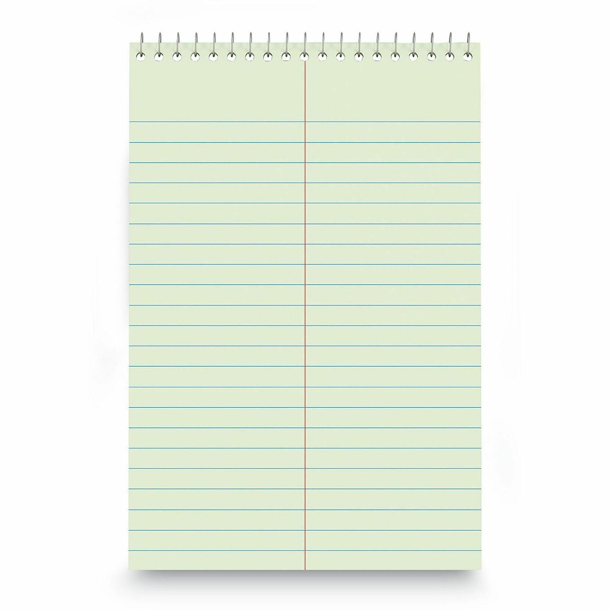 Universal Steno Pads, Gregg Rule, Red Cover, 80 Green-Tint 6 x 9 Sheets