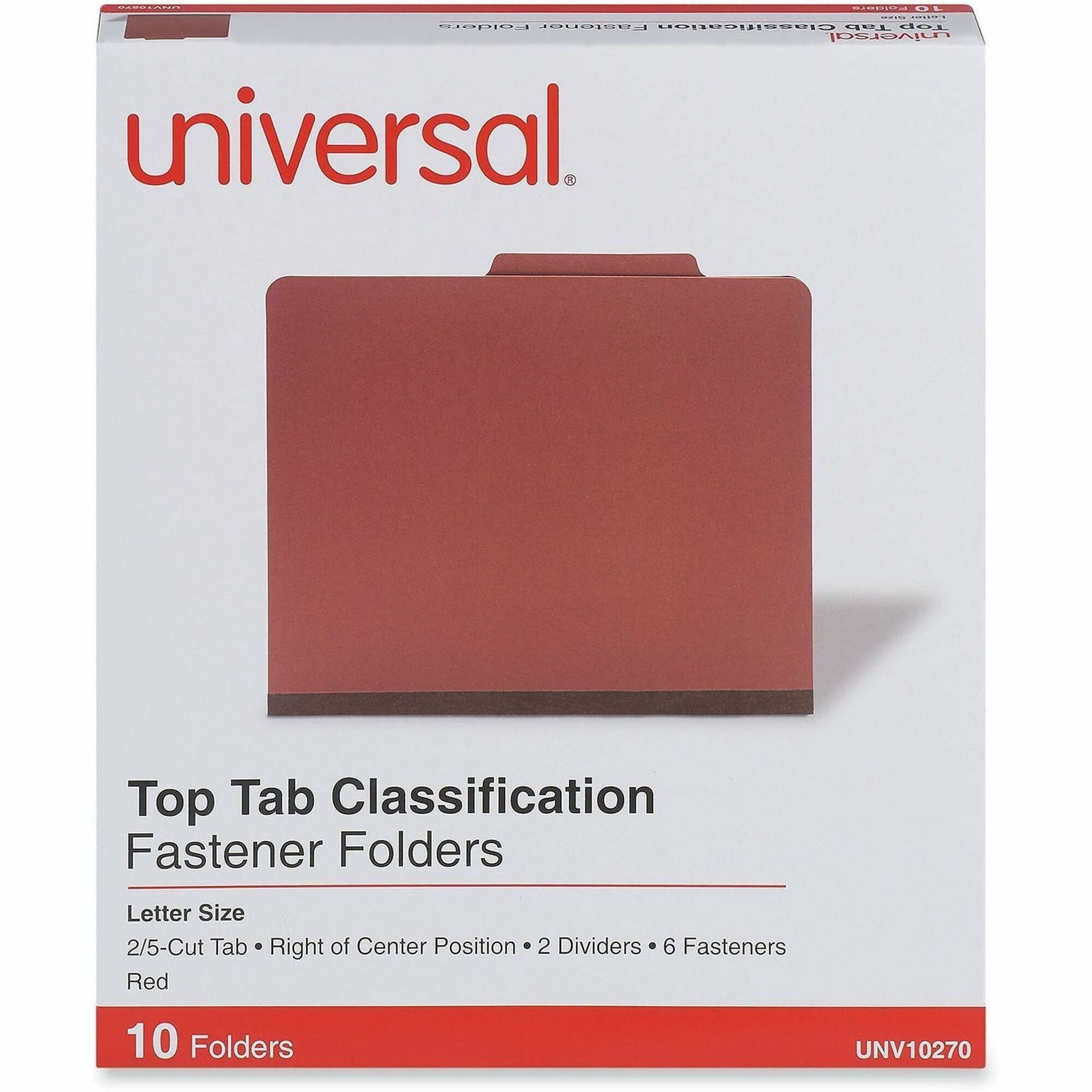 Universal 2/5 Tab Cut Letter Classification Folder