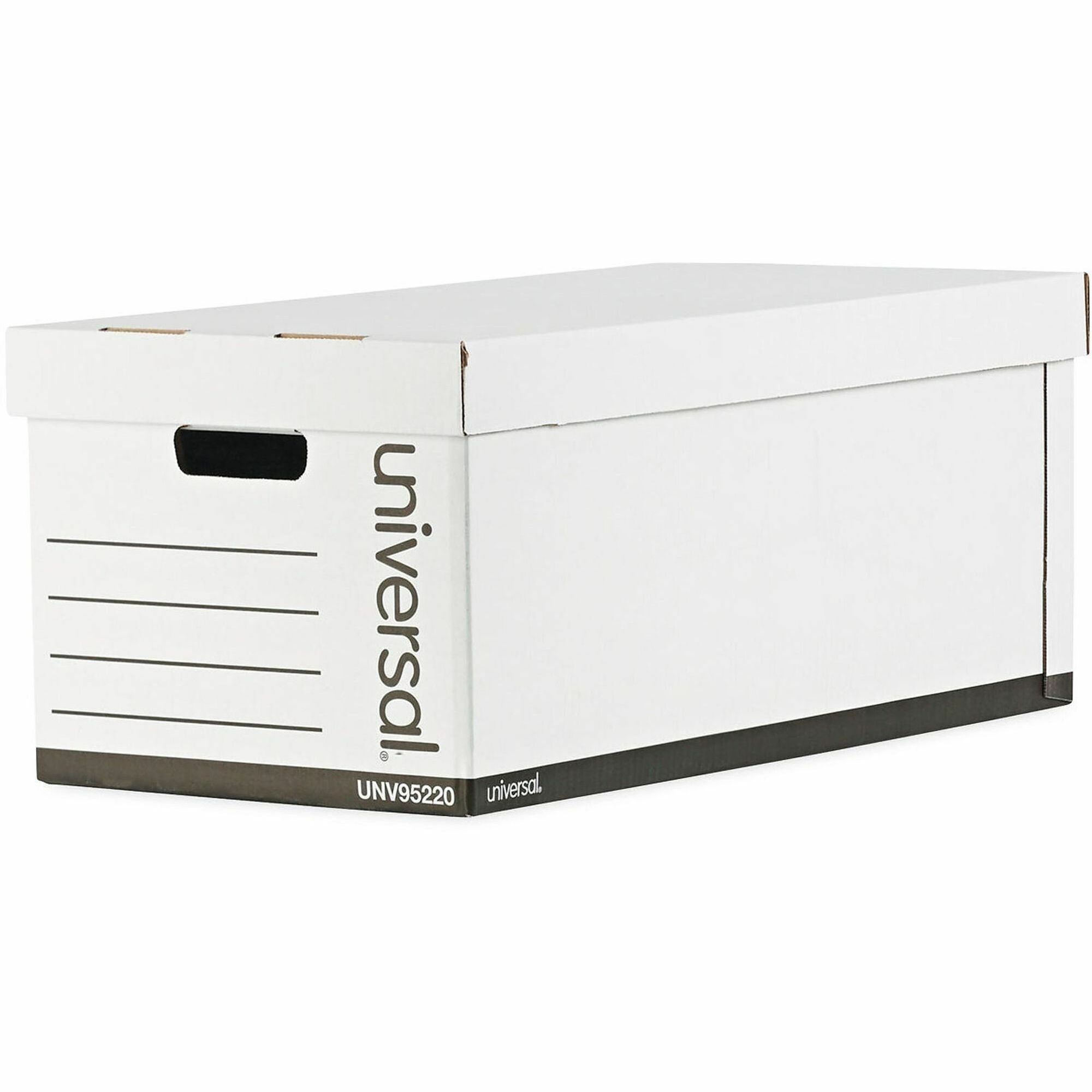 Universal Medium-Duty Easy Assembly Storage Box, Letter Files, White, 12/Carton