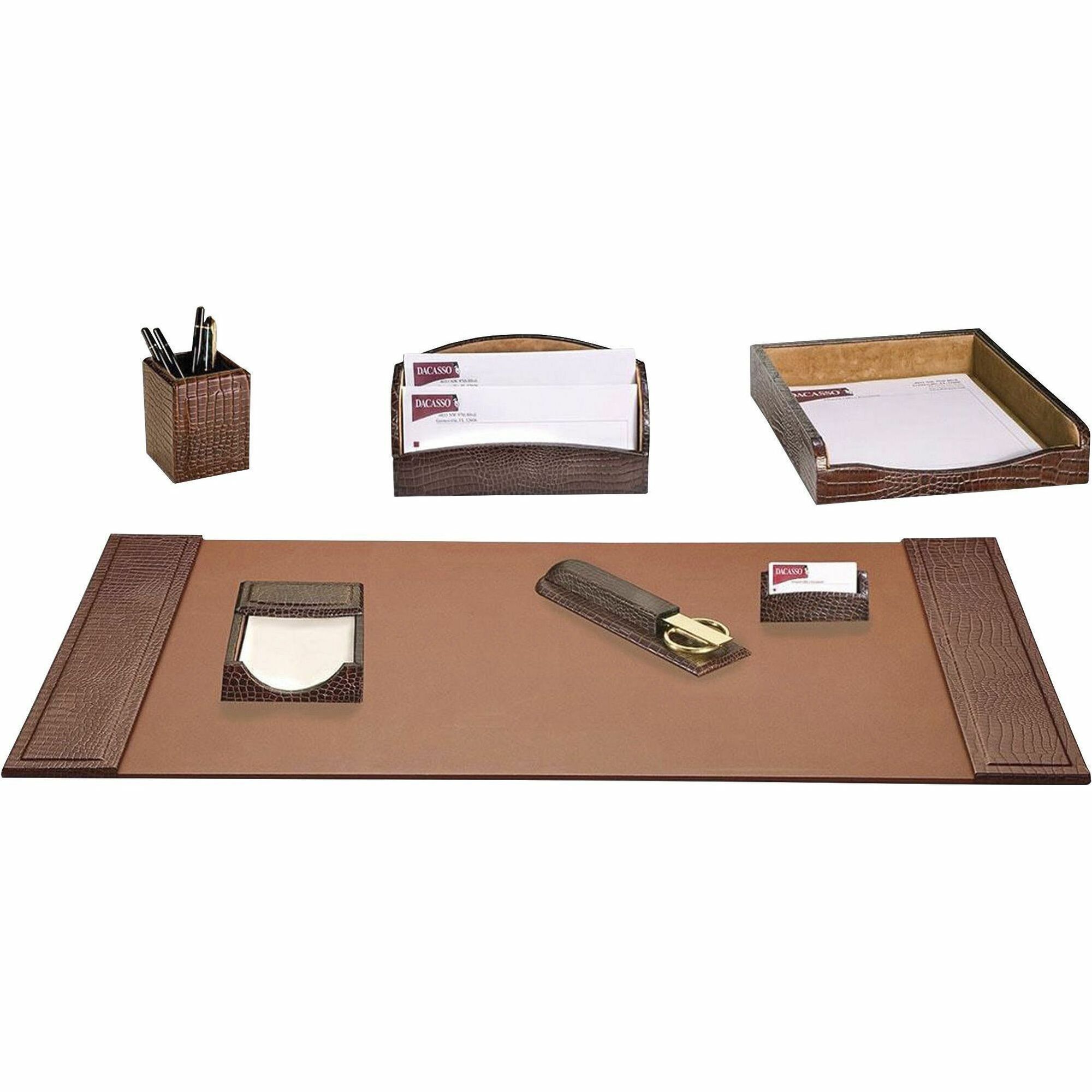 Dacasso Embossed Leather Desk Set