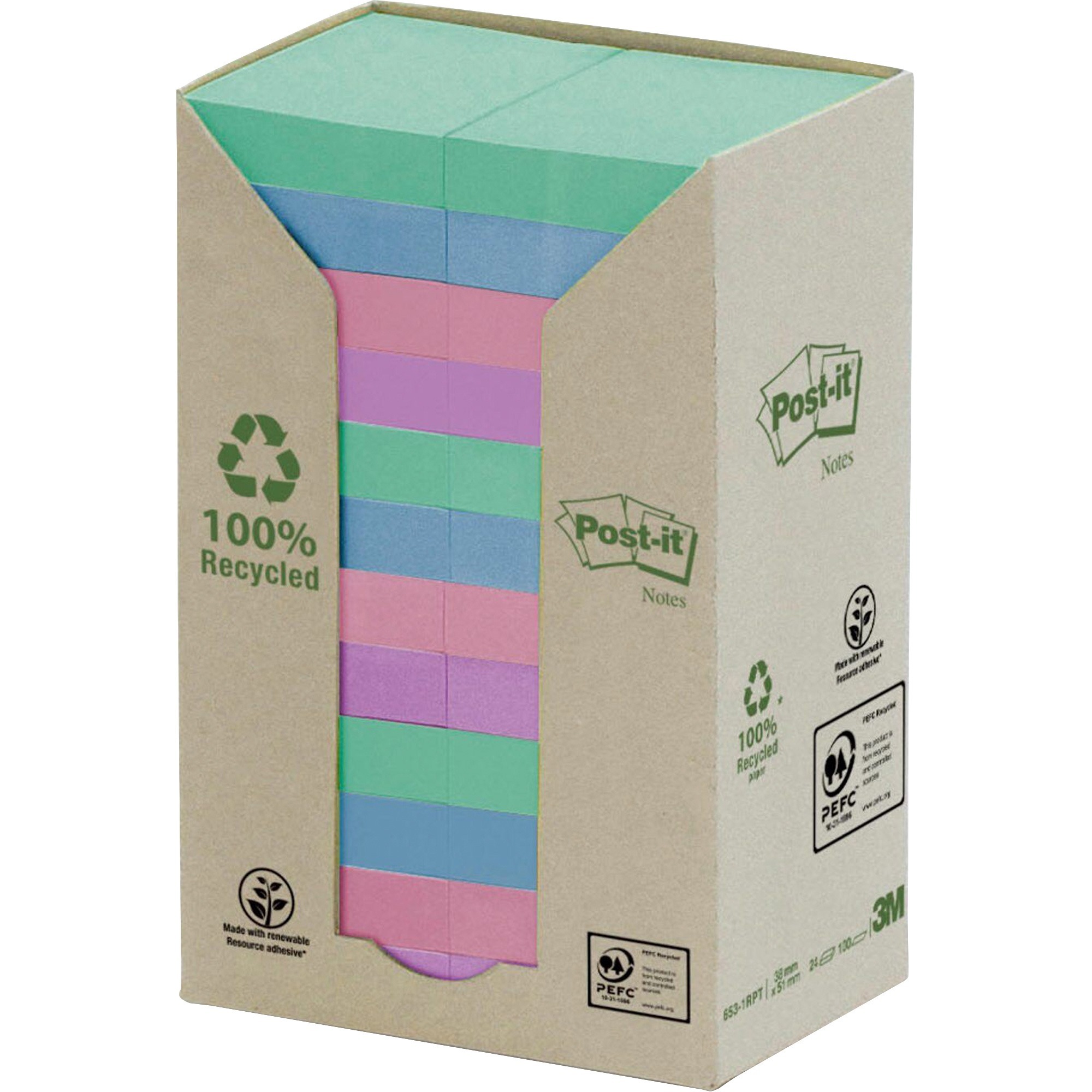 Postit Pastel Rainbow Recycled Notes Madill The Office Company