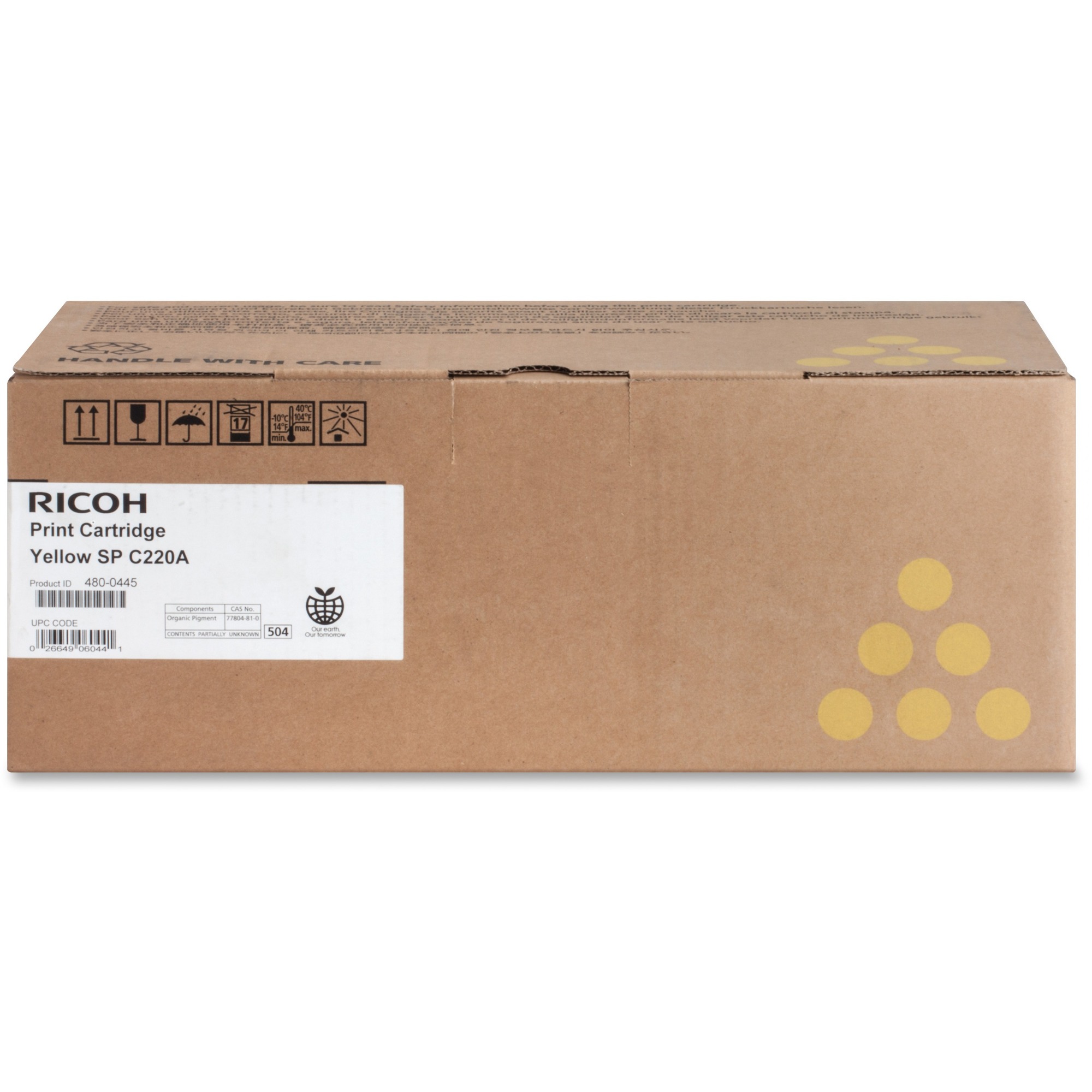 Ricoh Type SP C220A Original Toner Cartridge - Laser - 2000 Pages - Yellow - 1 Each