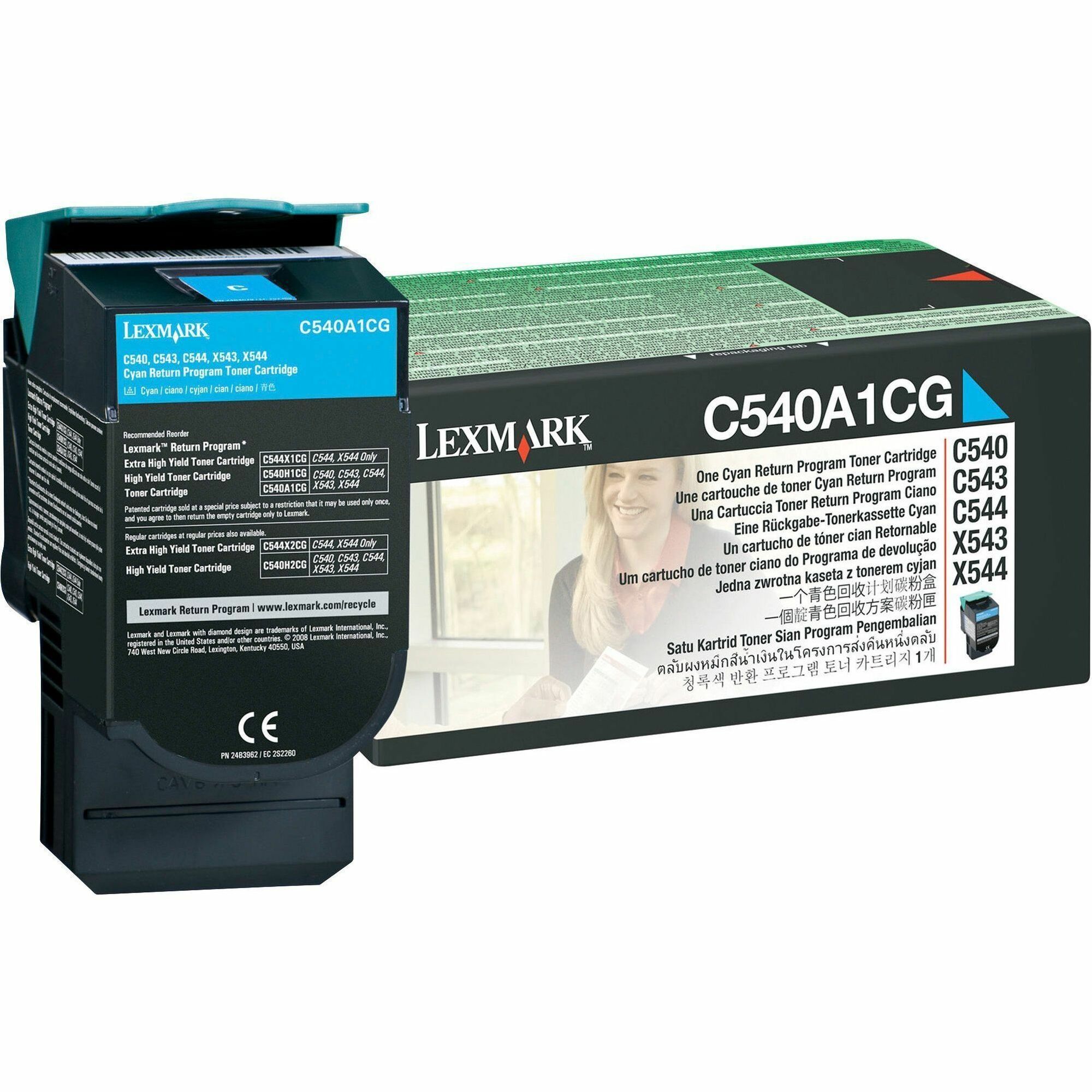 Lexmark C540A1CG Original Laser Toner Cartridge - Cyan - 1 Each