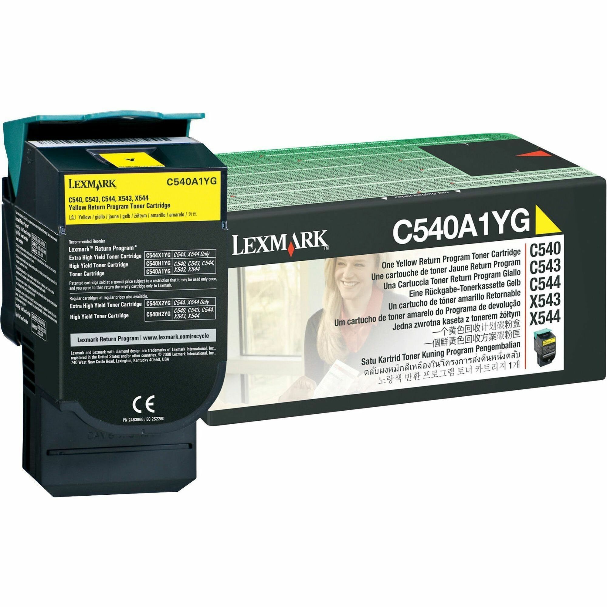 Lexmark C540A1YG Original Laser Toner Cartridge - Yellow - 1 Each