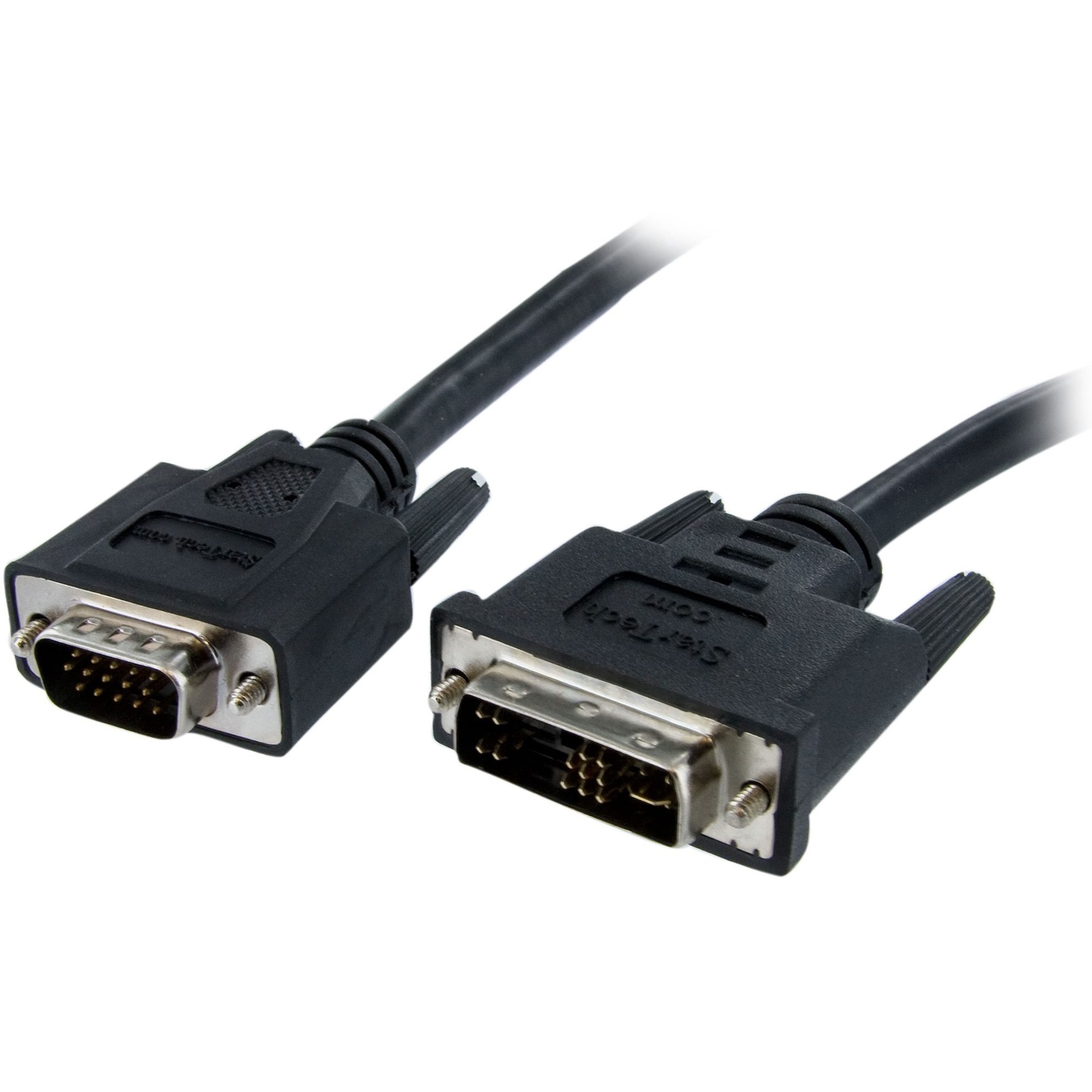 StarTech.com 3 ft DVI to VGA Display Monitor Cable - 3 ft DVI/VGA Video Cable for PC, MAC, Monitor, Video Device, Video Capture Card, Computer, Flat Panel Display - First End: 1 x 23-pin DVI-A Analog Video - Male - Second End: 1 x 15-pin HD-15 - Male - 28 AWG - Black - 1 Each