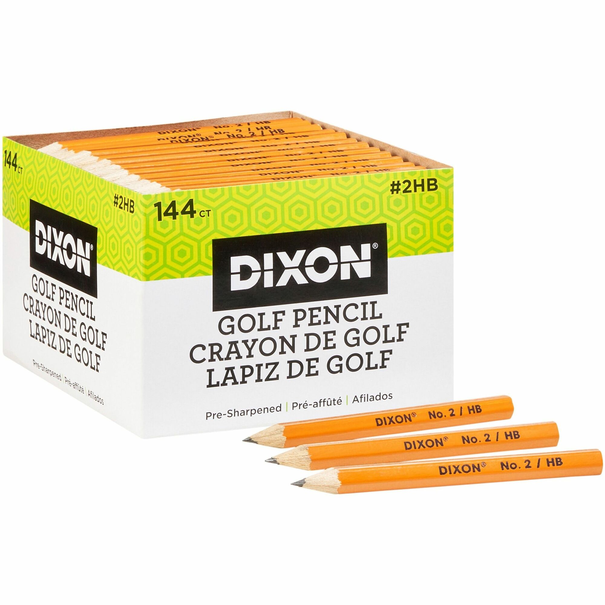 Dixon Presharpened Wood Golf Pencils 2 Lead Yellow Wood Barrel