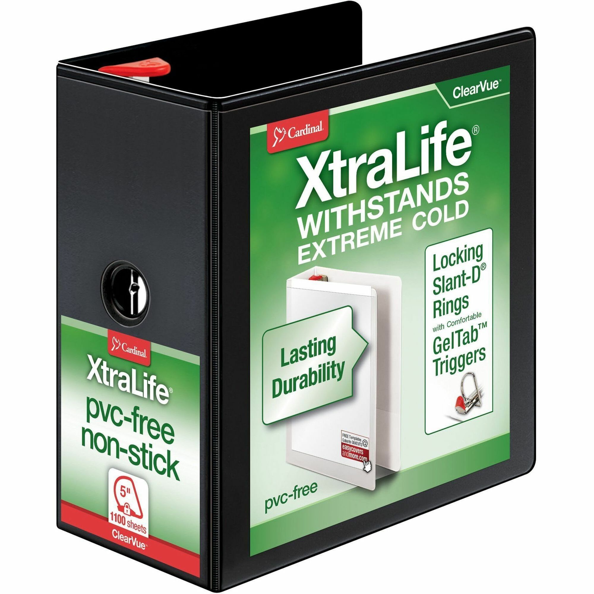 Cardinal&reg; Xtralife ClearVue Locking Slant-D Binder