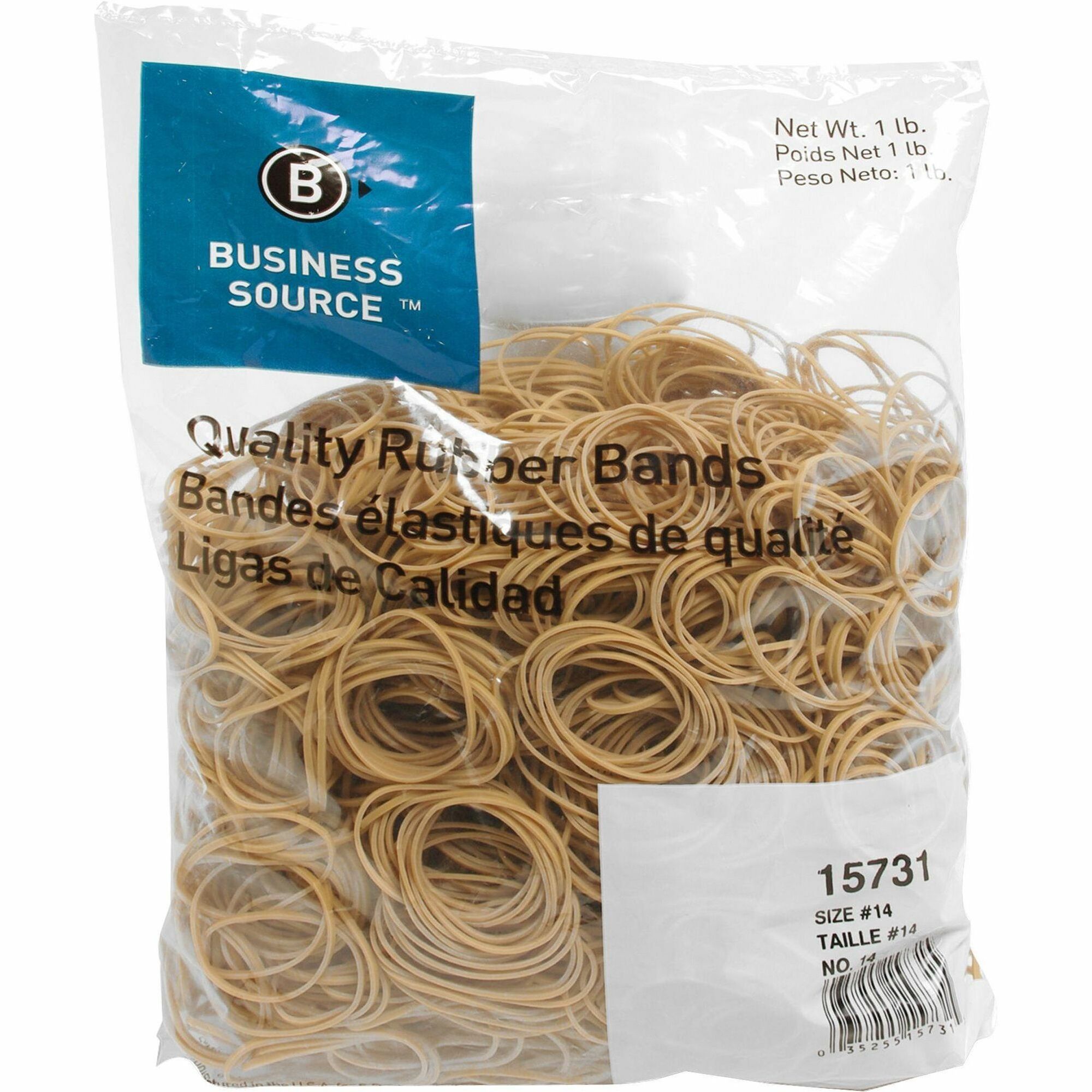 One Source Office Supplies :: Office Supplies :: General Supplies :: Clips,  Tacks & Rubber Bands :: Rubber Bands :: Business Source Quality Rubber Bands  - Size: #14 - 2 (50.80 mm)