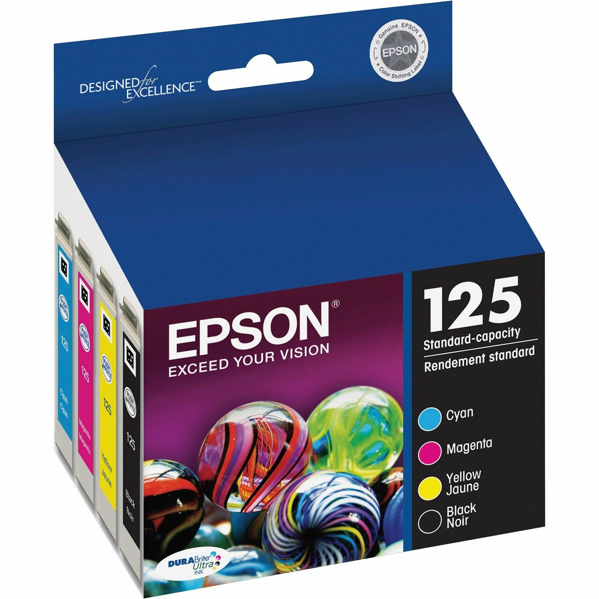 Epson DURABrite 125 Original Inkjet Ink Cartridge - Black, Cyan, Magenta, Yellow - 4 / Pack
