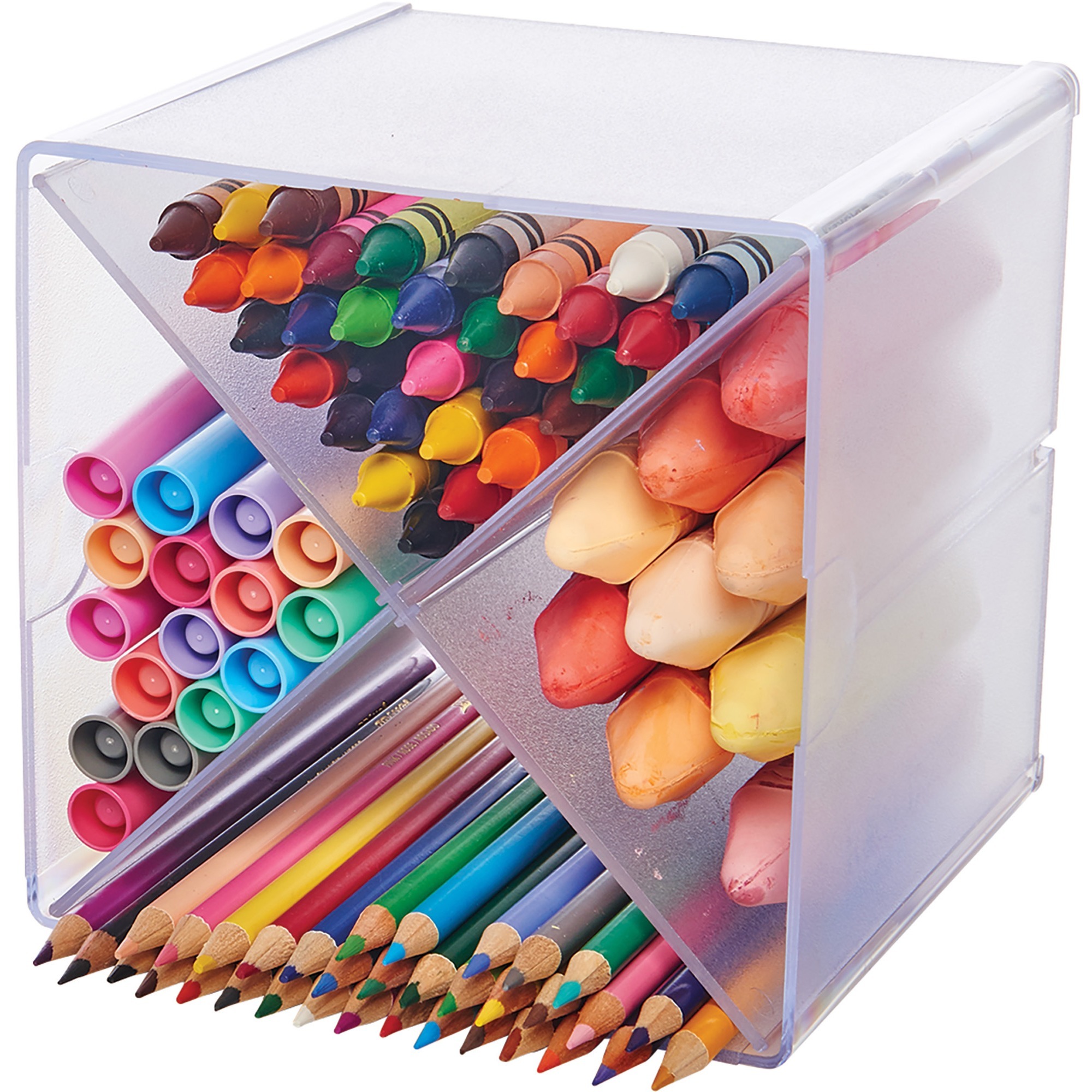 Deflect-O Cube 2 Compartment Stackable Plastic Storage Drawers