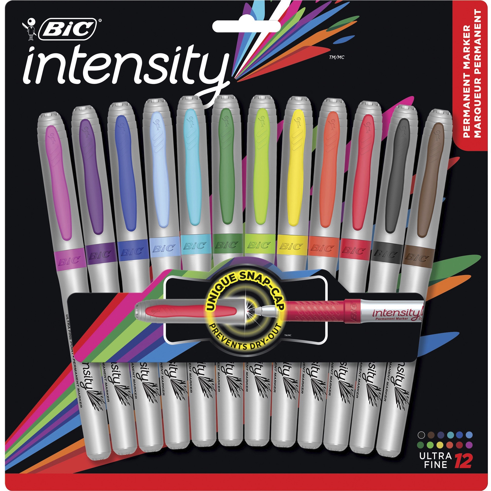 12 assorted colors BIC Color collection mark-it Ultra Fine point permanent markers (070330332904)