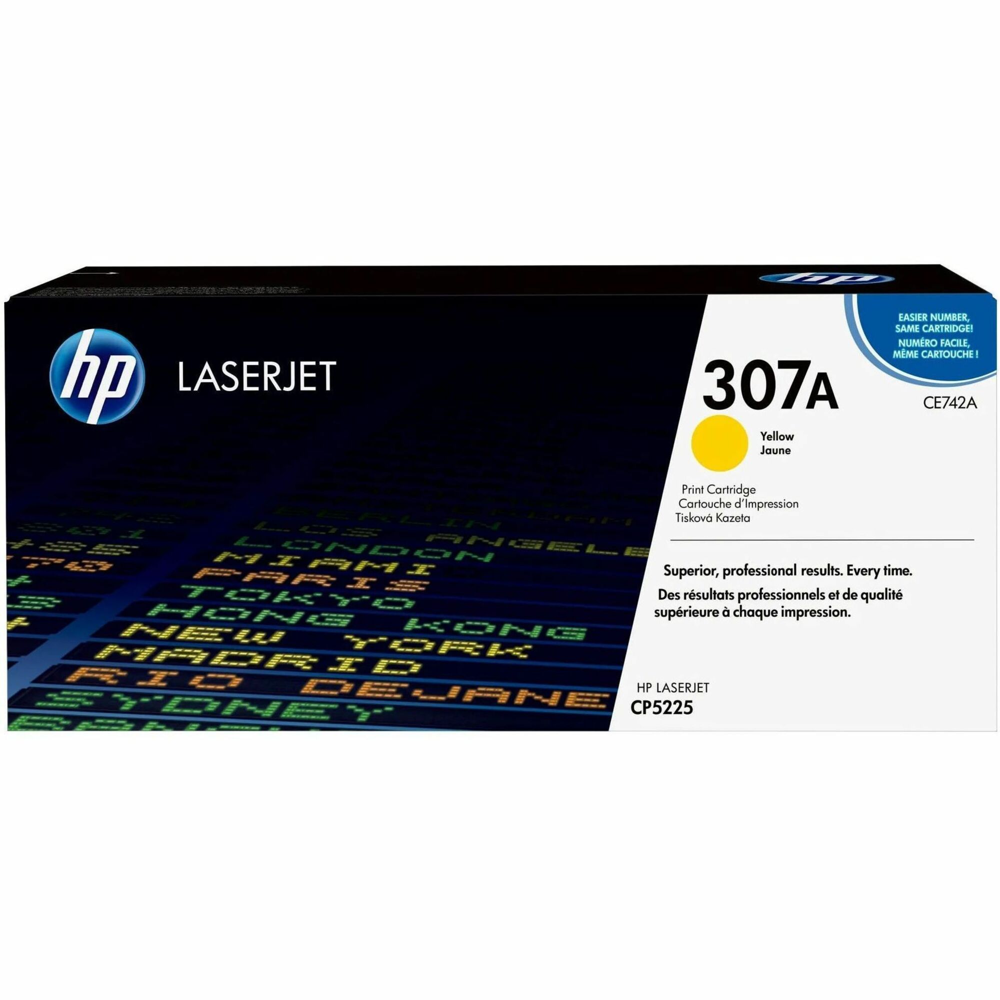 HP 307A (CE742A) Original Laser Toner Cartridge - Single Pack - Yellow - 1 Each - 7300 Pages