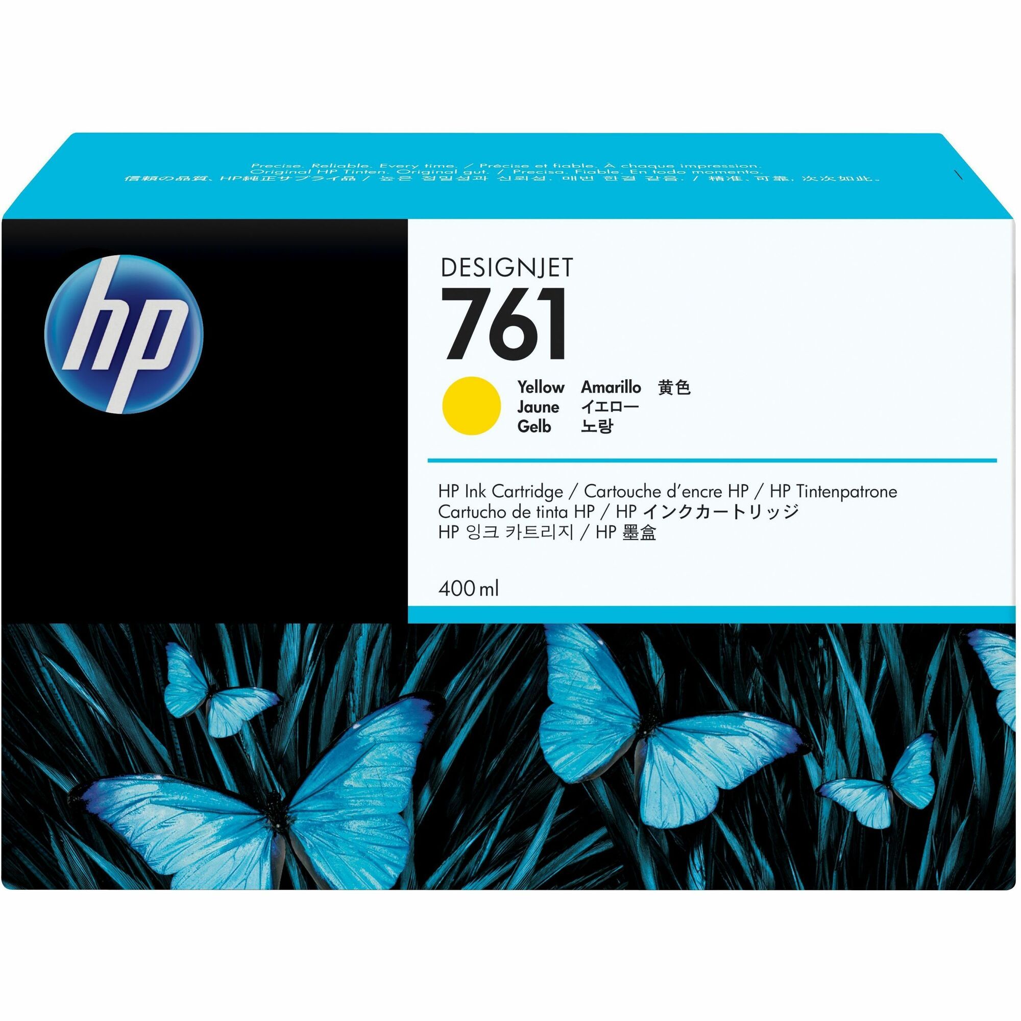 HP 761 (CM992A) Original Inkjet Ink Cartridge - Single Pack - Yellow - 1 / Each - 400 mL