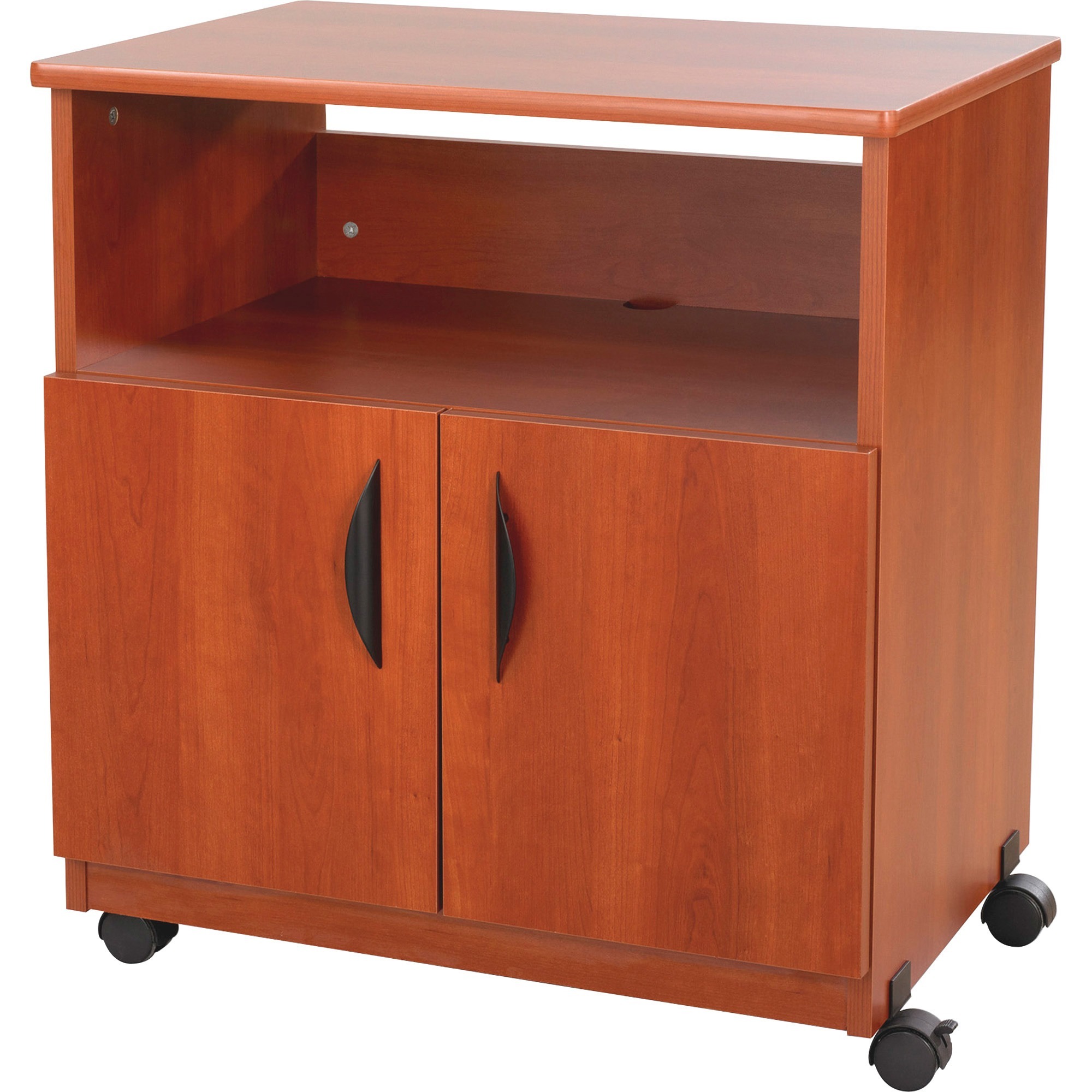 Safco Mobile Machine Stand - 200 lb Load Capacity - 1 x Shelf(ves) - 30.25" Height x 28" Width x 19.75" Depth - Laminate - Particleboard, Wood - Cherry