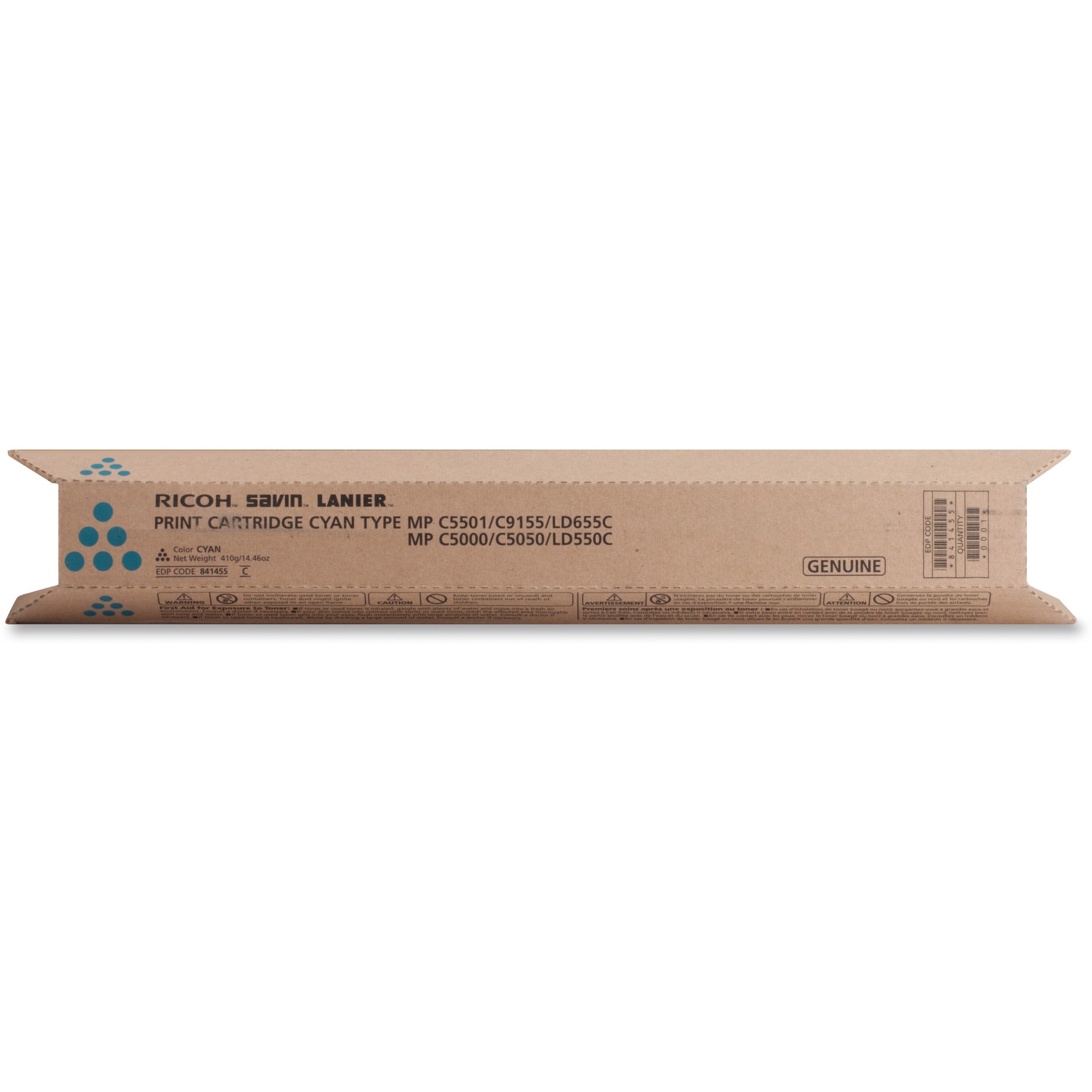 Ricoh Type MPC5501 Original Toner Cartridge - Laser - 17000 Pages - Cyan - 1 Each