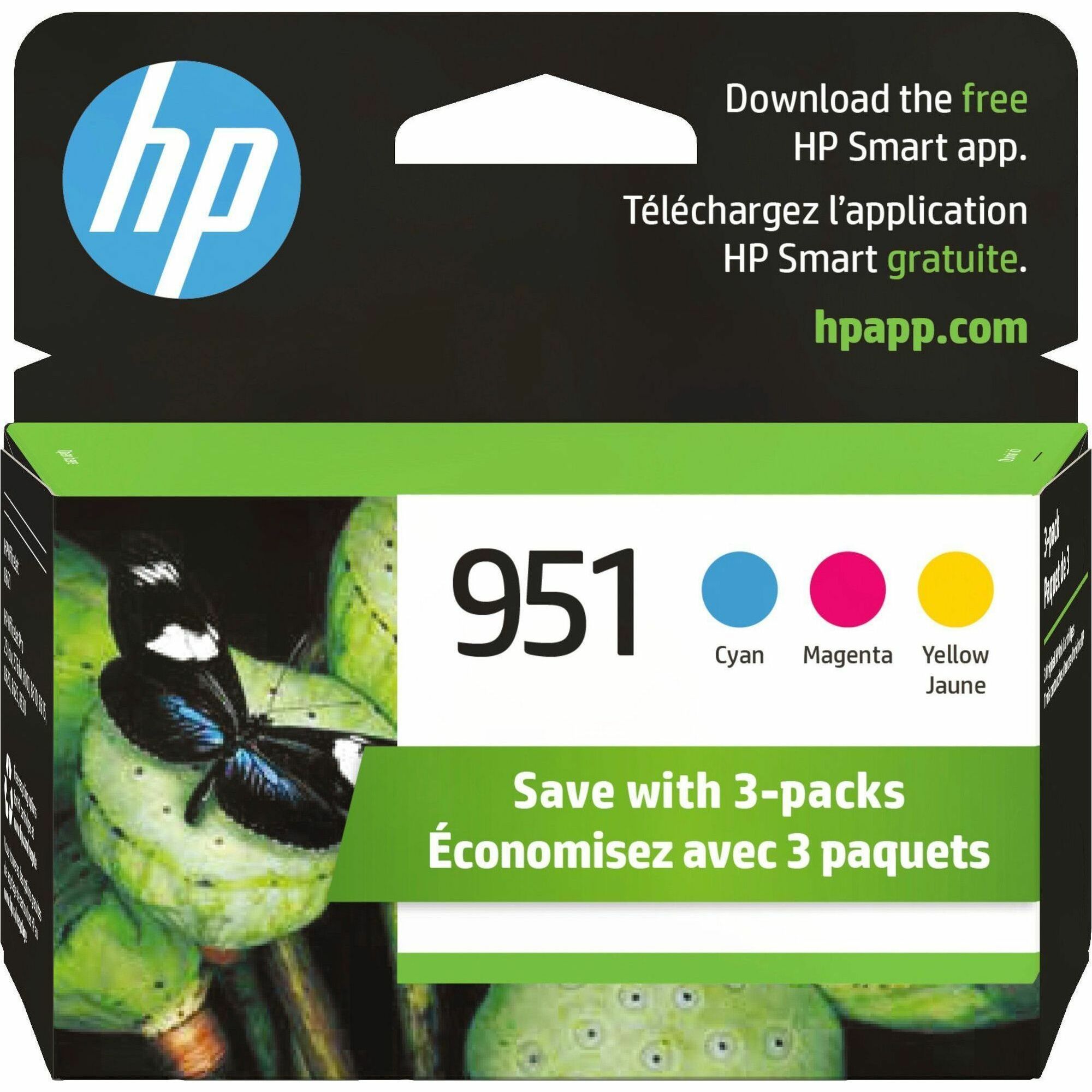 HP 951 Original Standard Yield Inkjet Ink Cartridge - Cyan, Magenta, Yellow - 3 / Pack - 700 Pages Cyan, 700 Pages Magenta, 700 Pages Yellow