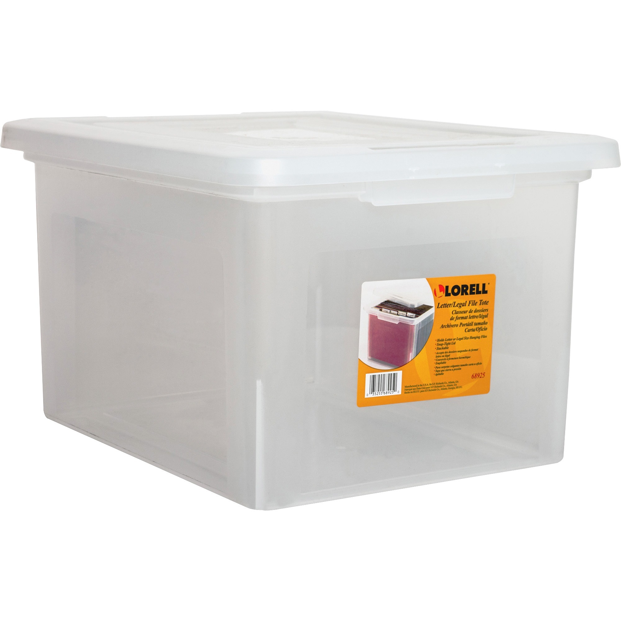 Plastic Storage Container 12 Gallon Keepbox File Box With Hinged Attached  Lid An
