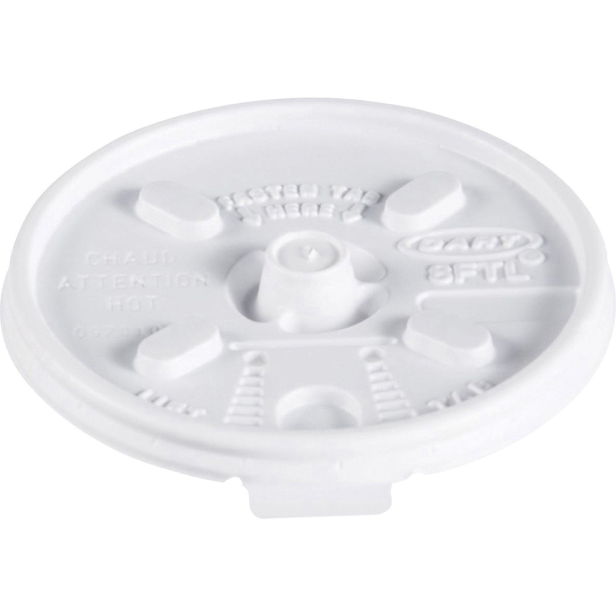Dart Lids for Foam Cups and Containers - Round - Plastic - White - 1000 / Carton