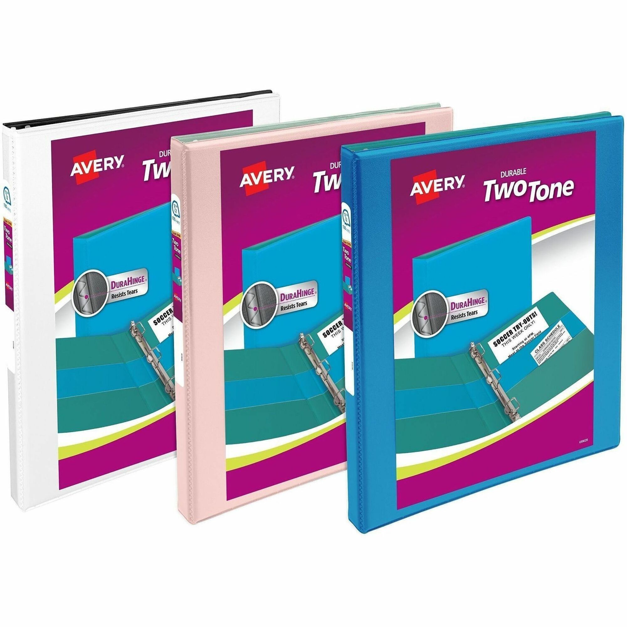 Avery 1/2" Two-Tone View 3-Ring Binder With Pockets