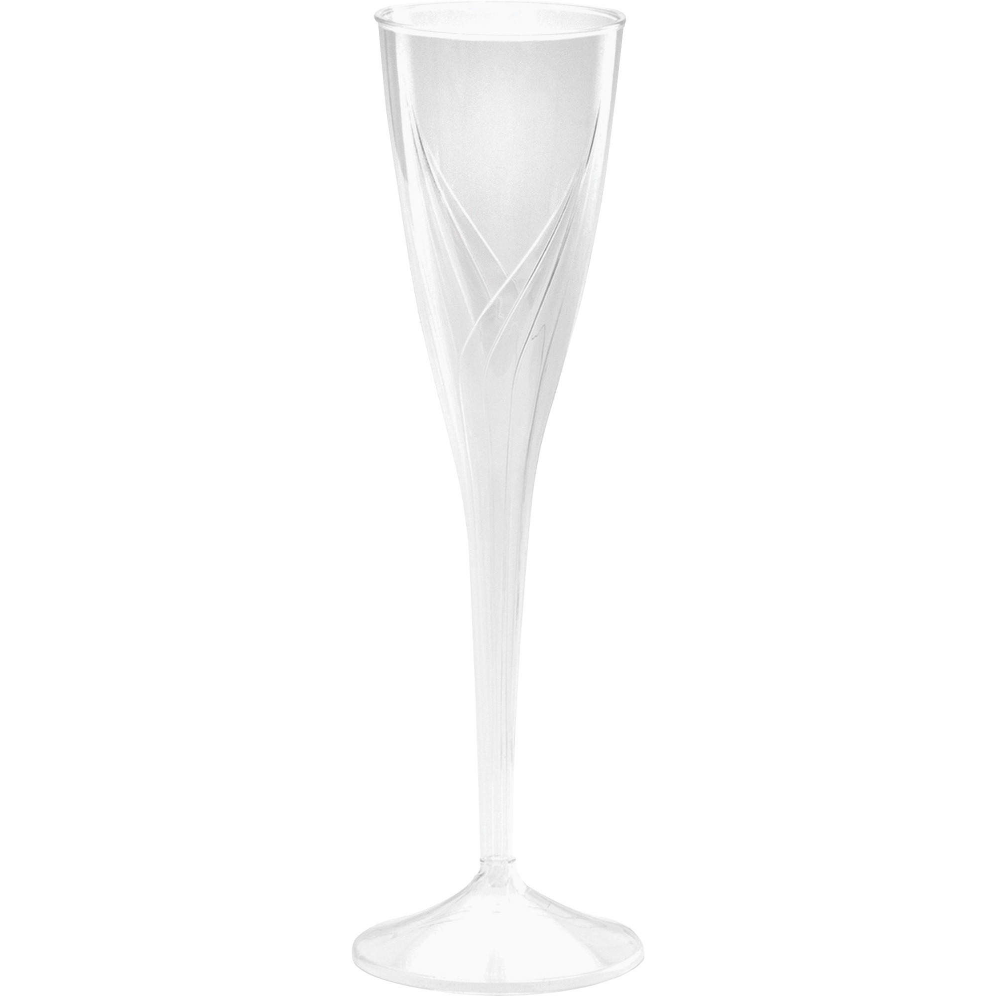 Classicware Plastic Champagne Flute - 5 fl oz - Clear - Polystyrene - Beverage, Party - 100 / Carton