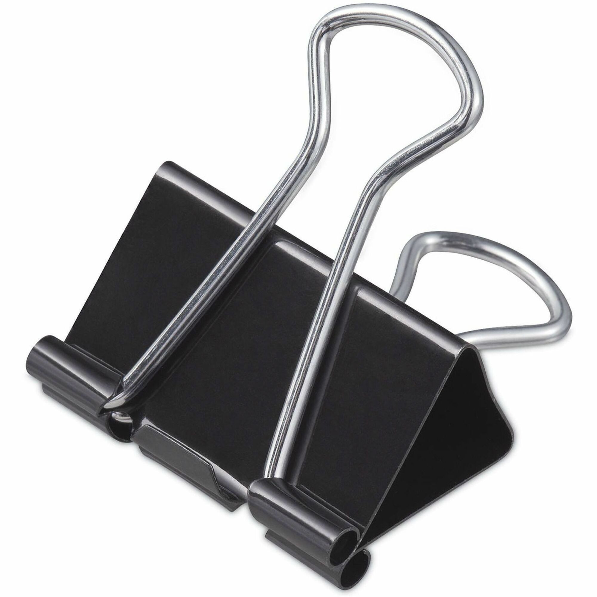 Universal Binder Clips with Storage Tub, Medium, Black/Silver, 24/Pack