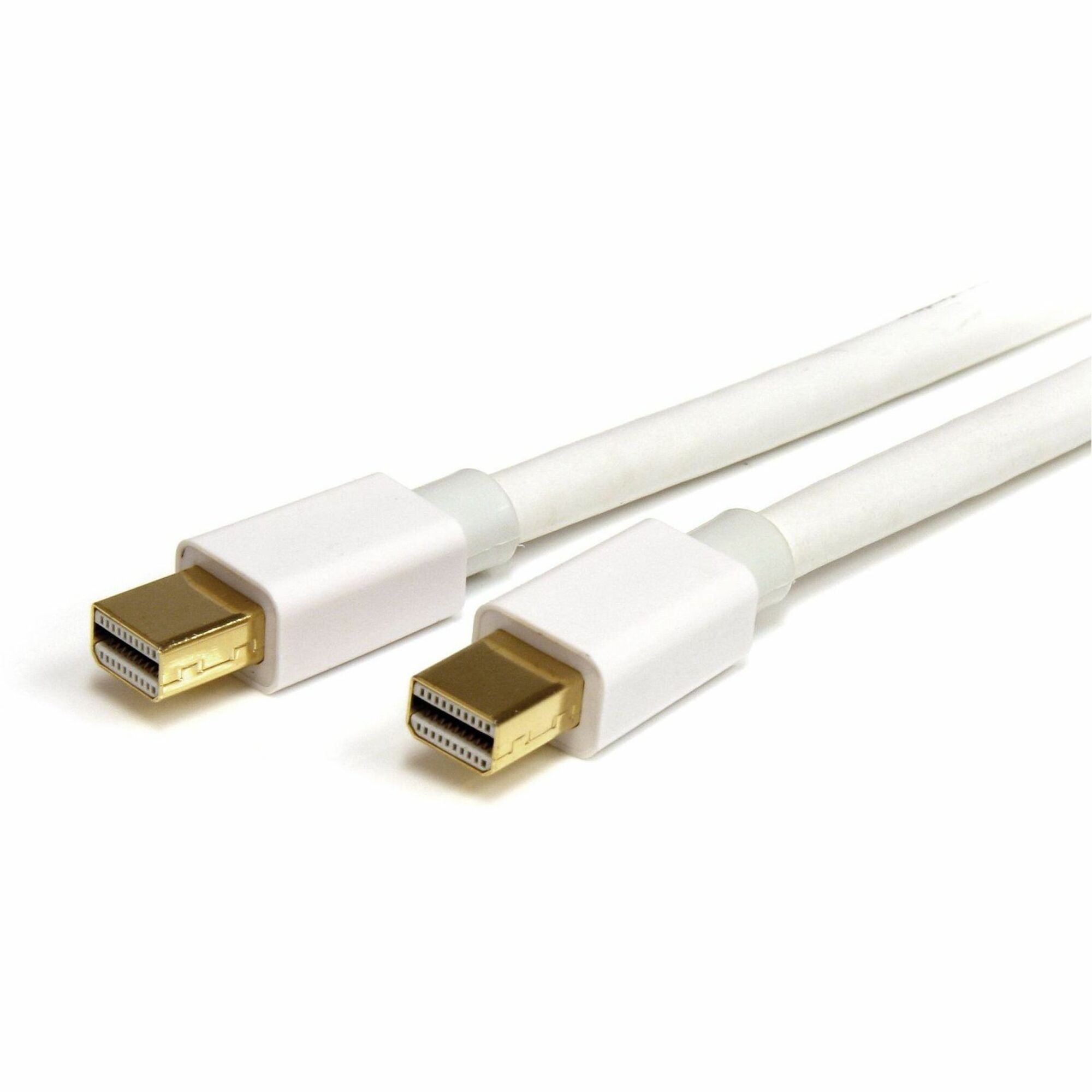 StarTech.com 2m (6 ft) White Mini DisplayPort 1.2 Cable M/M - Mini DisplayPort 4k - 6.56 ft Mini DisplayPort Video Cable for Audio/Video Device, Monitor, TV, Notebook, Projector, Desktop Computer, MacBook Air, MacBook Pro - First End: 1 x 20-pin Mini DisplayPort 1.2 Digital Audio/Video - Male - Second End: 1 x 20-pin Mini DisplayPort 1.2 Digital Audio/Video - Male - Supports up to 2560 x 1600 - Shielding - Gold Plated Connector - CMG - 30 AWG - White - 1 Each