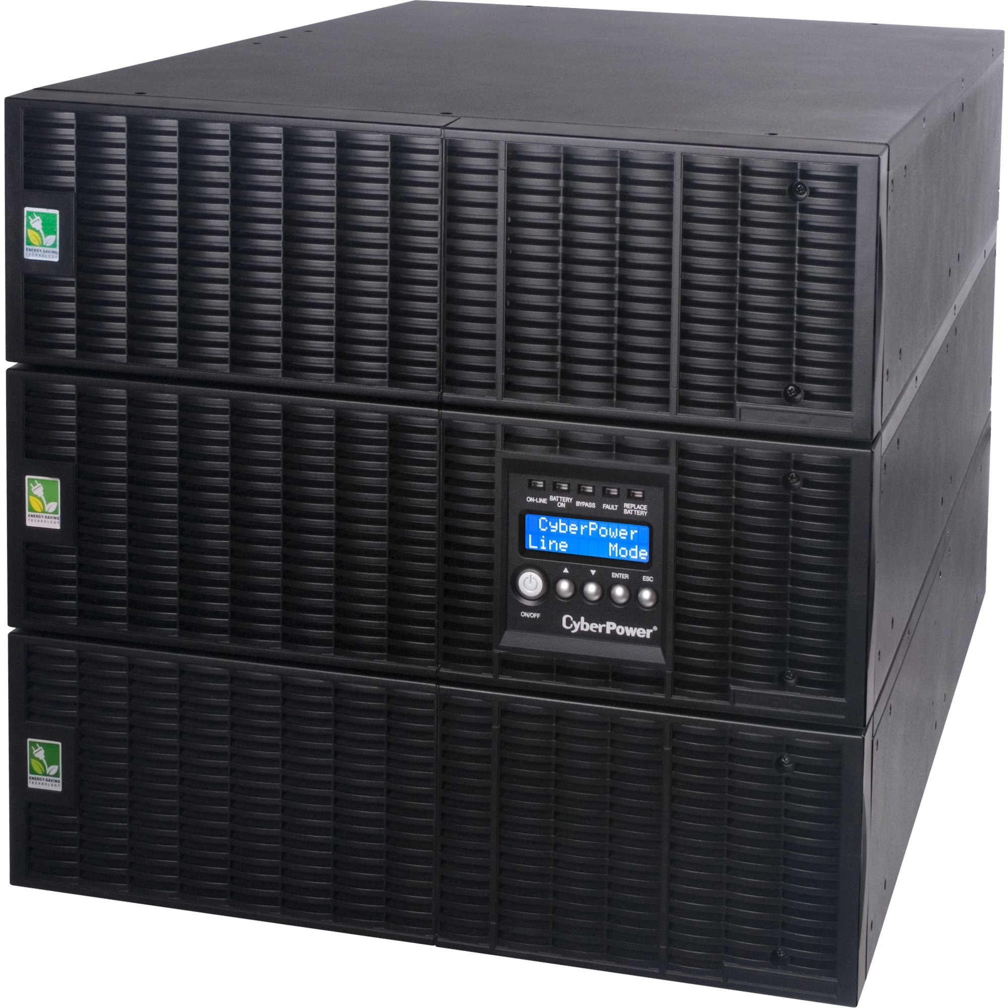 CyberPower Smart App Online OL10000RT3UTF 10000VA TF 120V, 200-240V Sine Wave LCD UPS - 9U Rack/Tower - 4 Hour Recharge - 3.96 Minute Stand-by - 220 V AC Input - 200 V AC, 208 V AC, 220 V AC, 230 V AC, 240 V AC, 120 V AC Output - 2 x NEMA L6-20R, 4 x NEMA