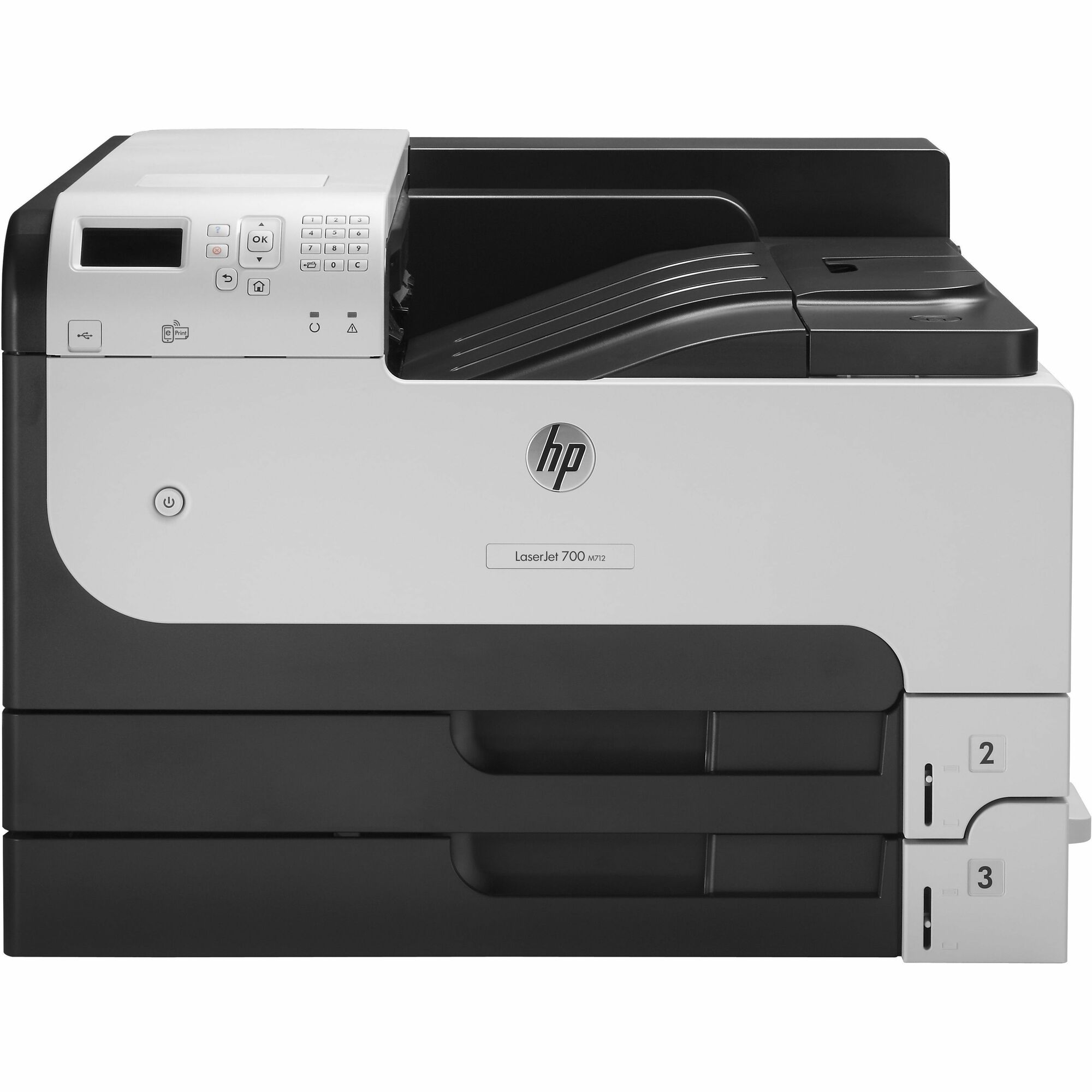 HP LaserJet Enterprise 700 M712DN Desktop Laser Printer - Monochrome - 41 ppm Mono - 1200 x 1200 dpi Print - Automatic Duplex Print - 600 Sheets Input - Ethernet - HP ePrint, Apple AirPrint - 100000 Pages Duty Cycle - Plain Paper Print - Gigabit Ethernet 