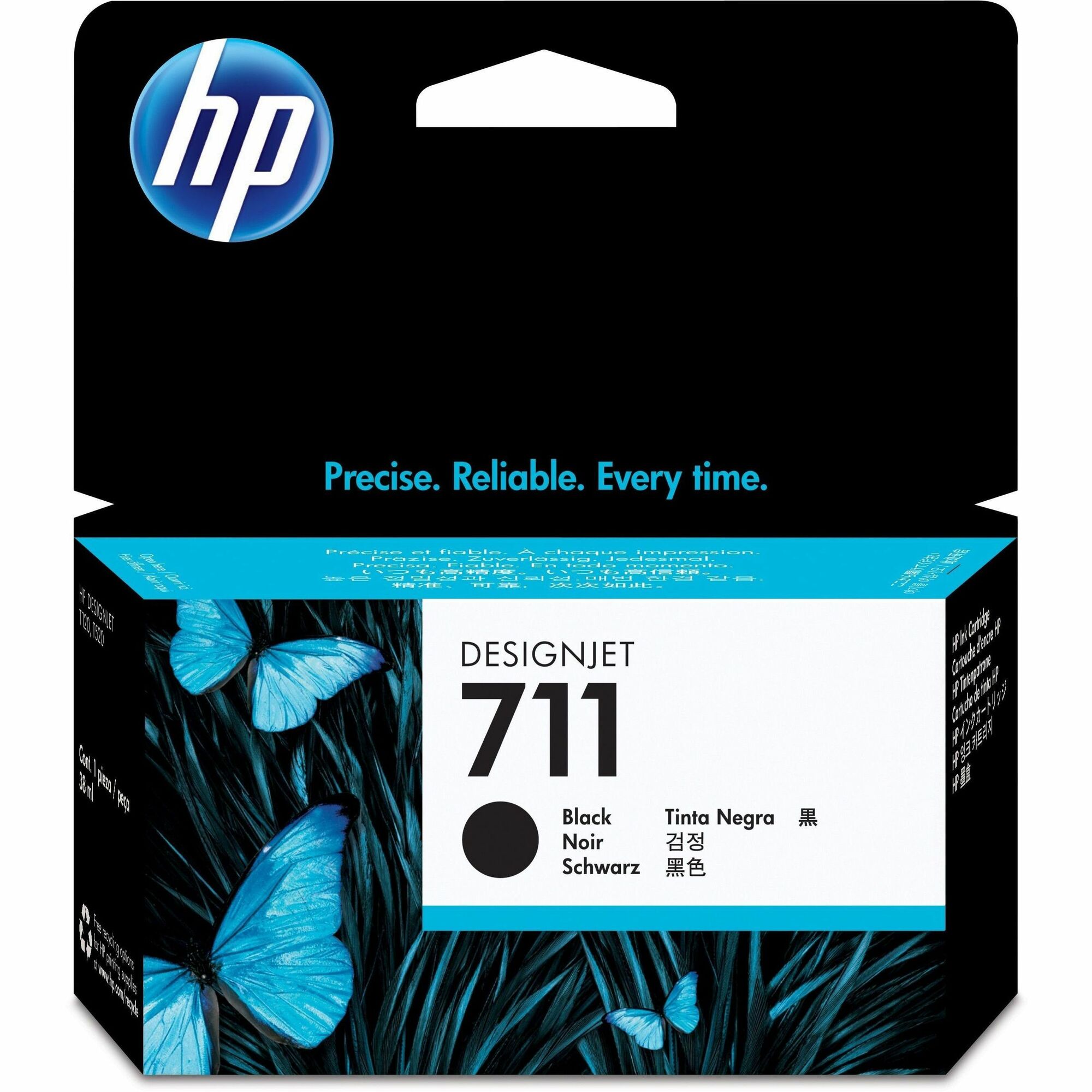 HP 711 (CZ129A) Original Inkjet Ink Cartridge - Single Pack - Black - 1 Each - 38 mL