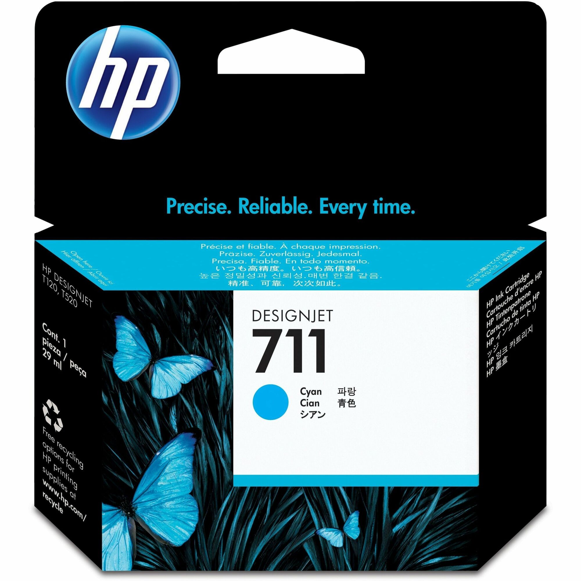 HP 711 (CZ130A) Original Inkjet Ink Cartridge - Single Pack - Cyan - 1 Each - 29 mL