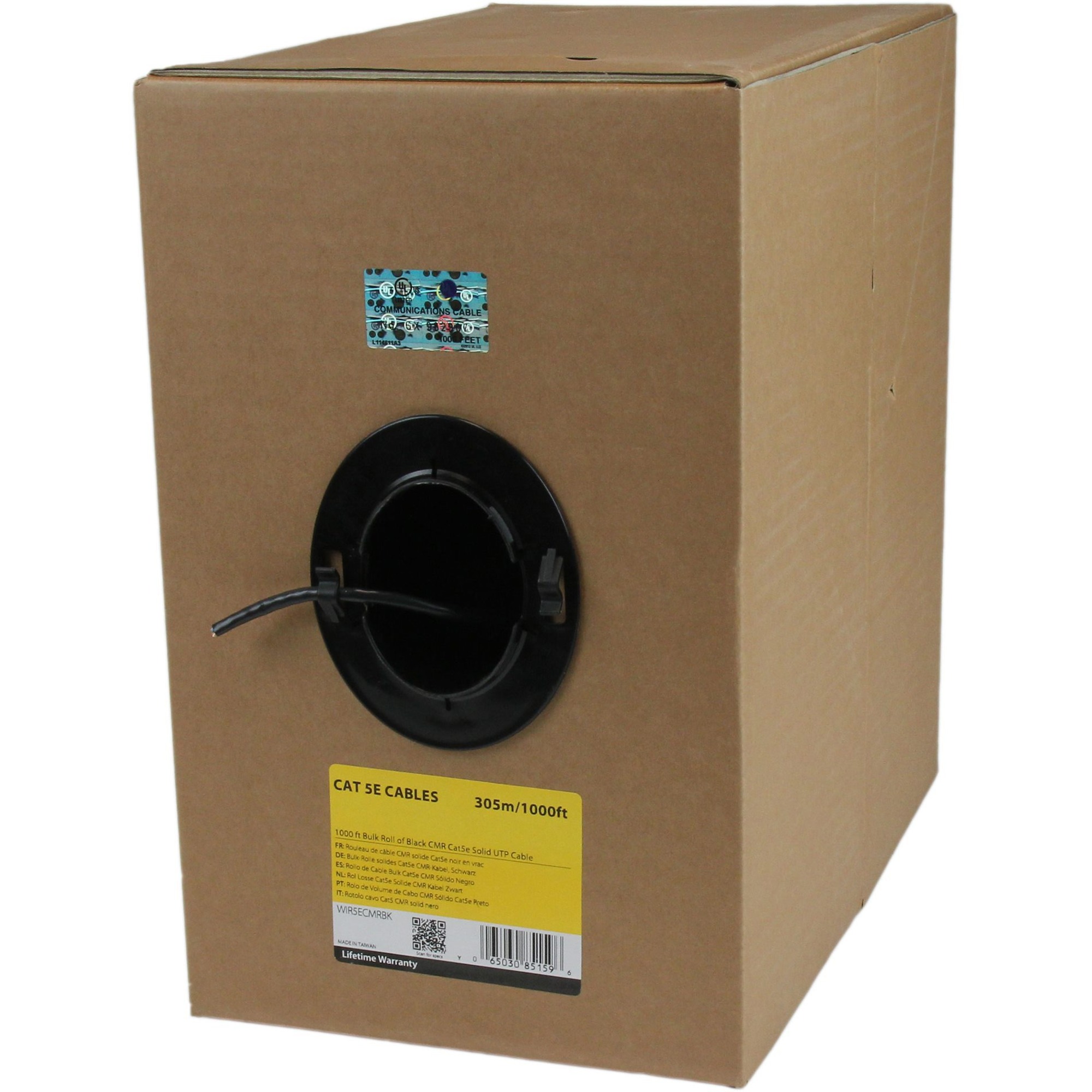 StarTech.com 1000 ft Bulk Roll of Black CMR Cat5e Solid UTP Riser Cable