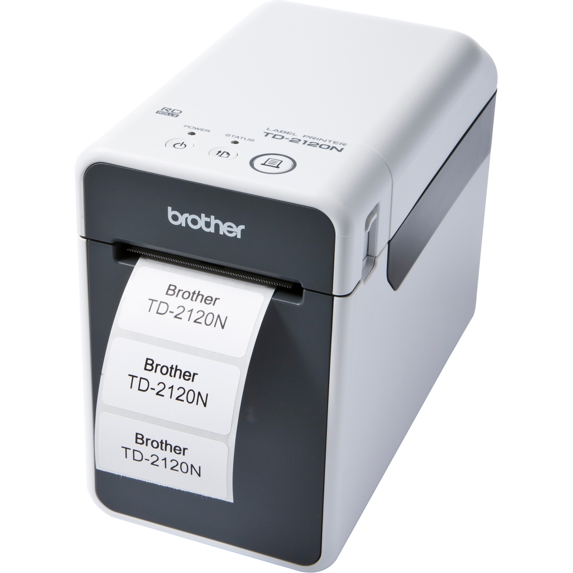Brother TD-2120N Desktop Direct Thermal Printer - Monochrome - Label/Receipt Print - Fast Ethernet - USB - Serial - Bluetooth - White, Gray - 2.20" (55.88 mm) Print Width - 6 in/s (152.40 mm/s) Mono - 203 x 203 dpi - 2.50" (63.50 mm) Label Width