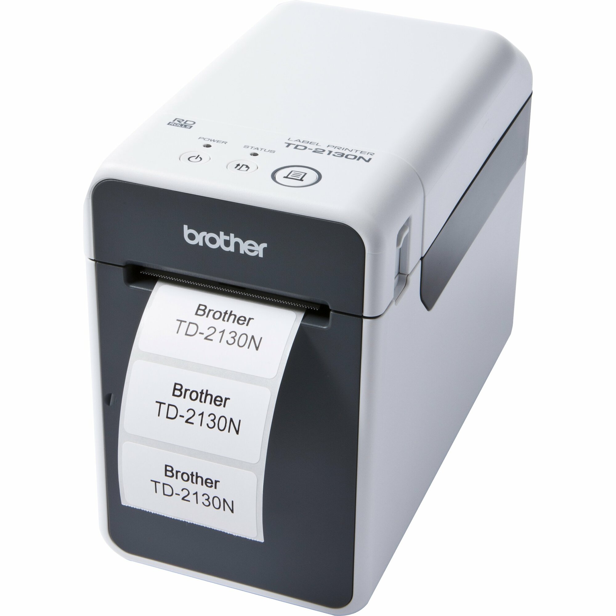 Brother TD-2130NW Desktop Direct Thermal Printer - Monochrome - Receipt Print - Fast Ethernet - USB - Serial - Wireless LAN - 2.21" (56.01 mm) Print Width - 6 in/s (152.40 mm/s) Mono - 300 x 300 dpi - 2.48" (62.99 mm) Label Width