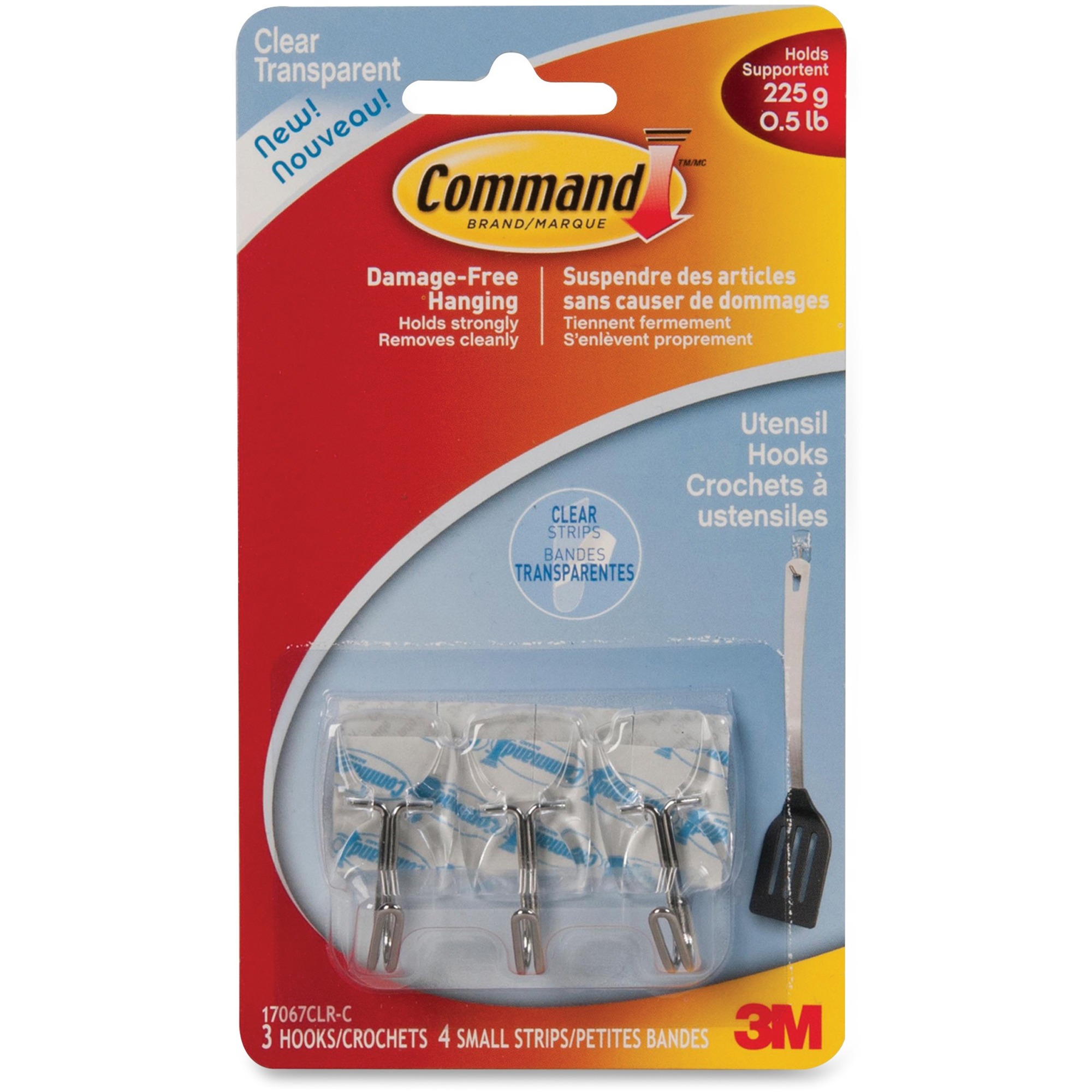 Command Small Clear Wire Hooks with Clear Strips - Madill - The