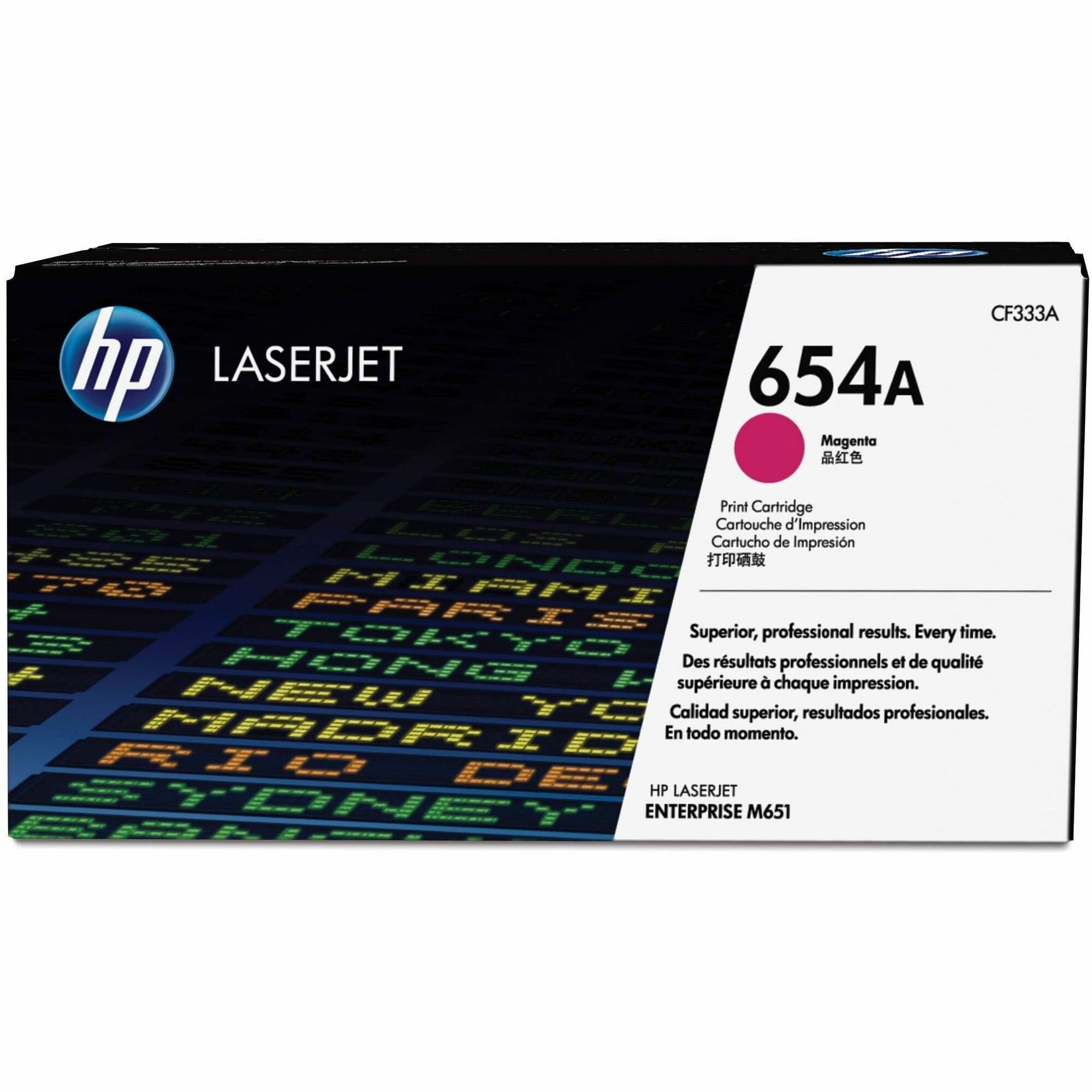 HP 654A (CF333A) Original Laser Toner Cartridge - Single Pack - Magenta - 1 Each