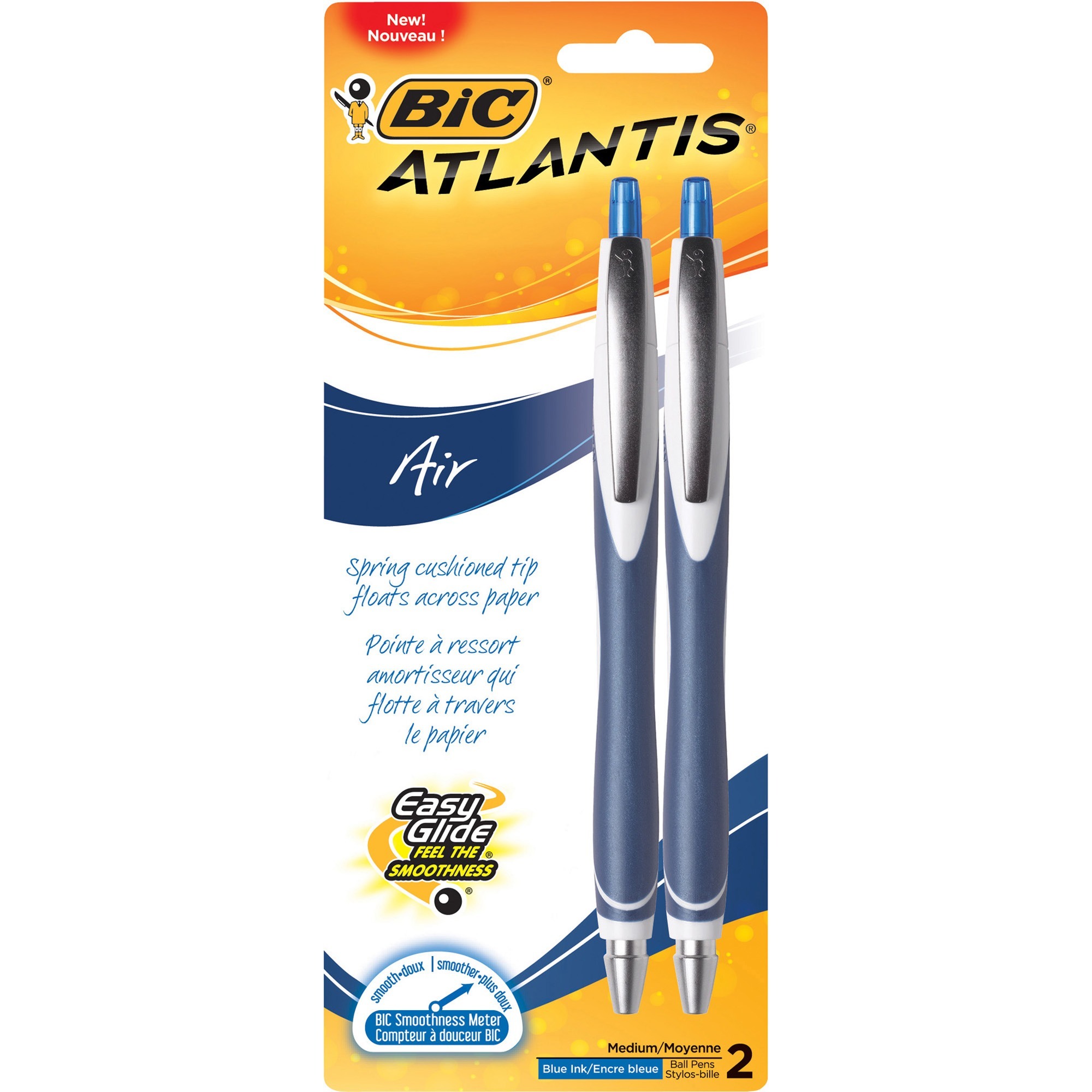 BIC Atlantis Easy Glide Retractable Ballpoint Pens - Medium Pen Point ...