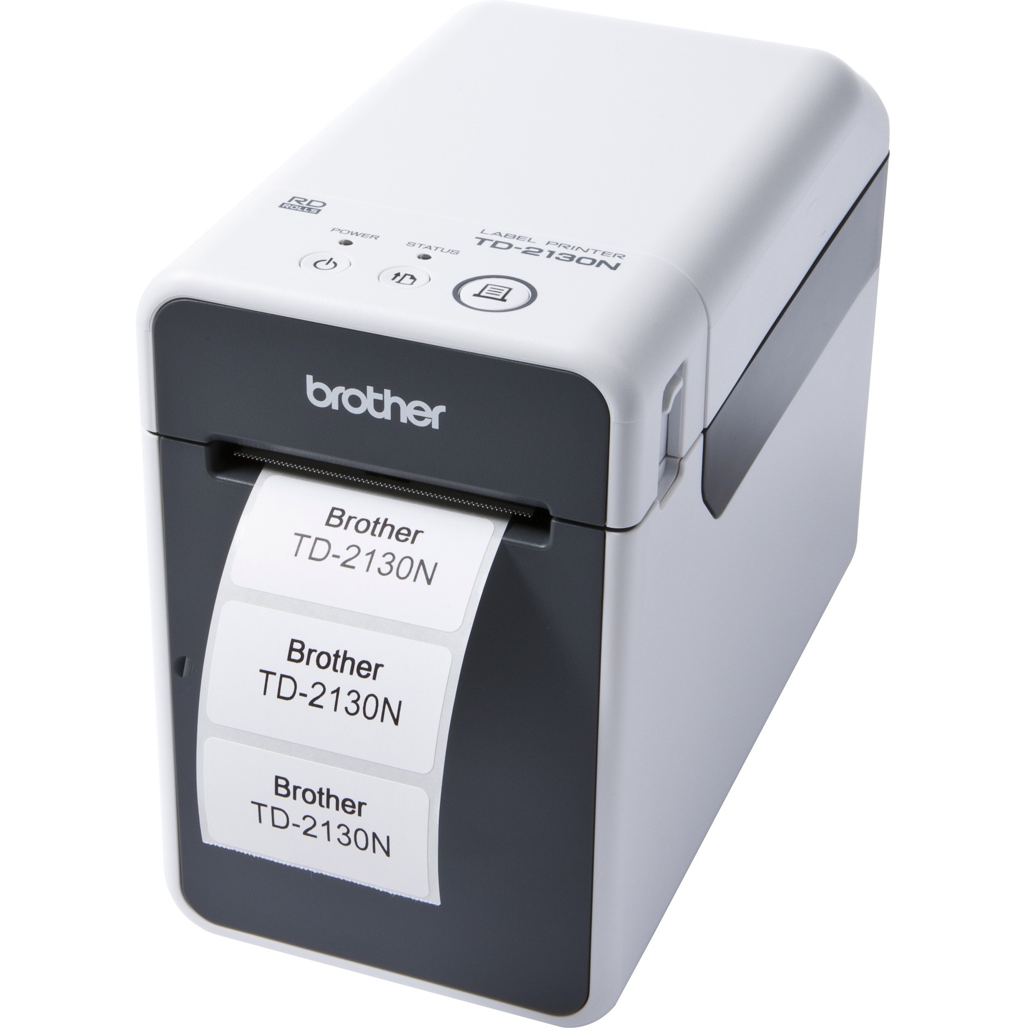 Brother TD-2130N Desktop Direct Thermal Printer - Monochrome - Receipt Print - USB - Serial - Wireless LAN - 2.20" (55.88 mm) Print Width - 6 in/s (152.40 mm/s) Mono - 300 x 300 dpi - 2.50" (63.50 mm) Label Width x 39.37" (1000 mm) Label Length
