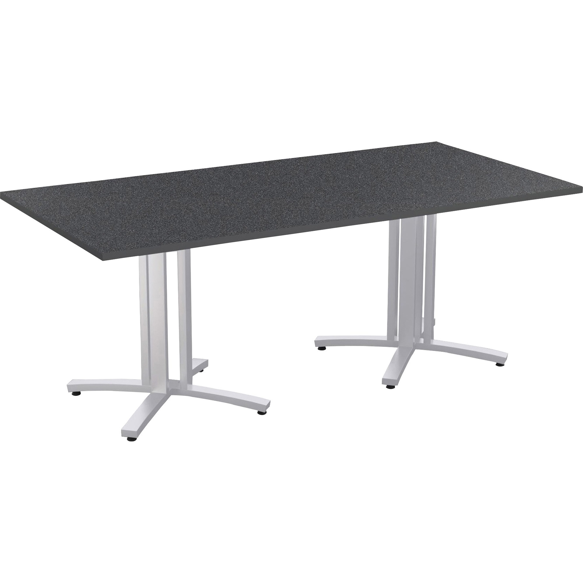 Special-T Structure 4X Structure Table - Graphite Nebula Rectangle, High Pressure Laminate (HPL) Top - Metallic Silver 3-Column Base - 2 Legs - 330 lb Capacity - 84" Table Top Length x 42" Table Top Width x 1.25" Table Top Thickness - 29" Height - Assembly Required - Particleboard Top Material - 1 Each