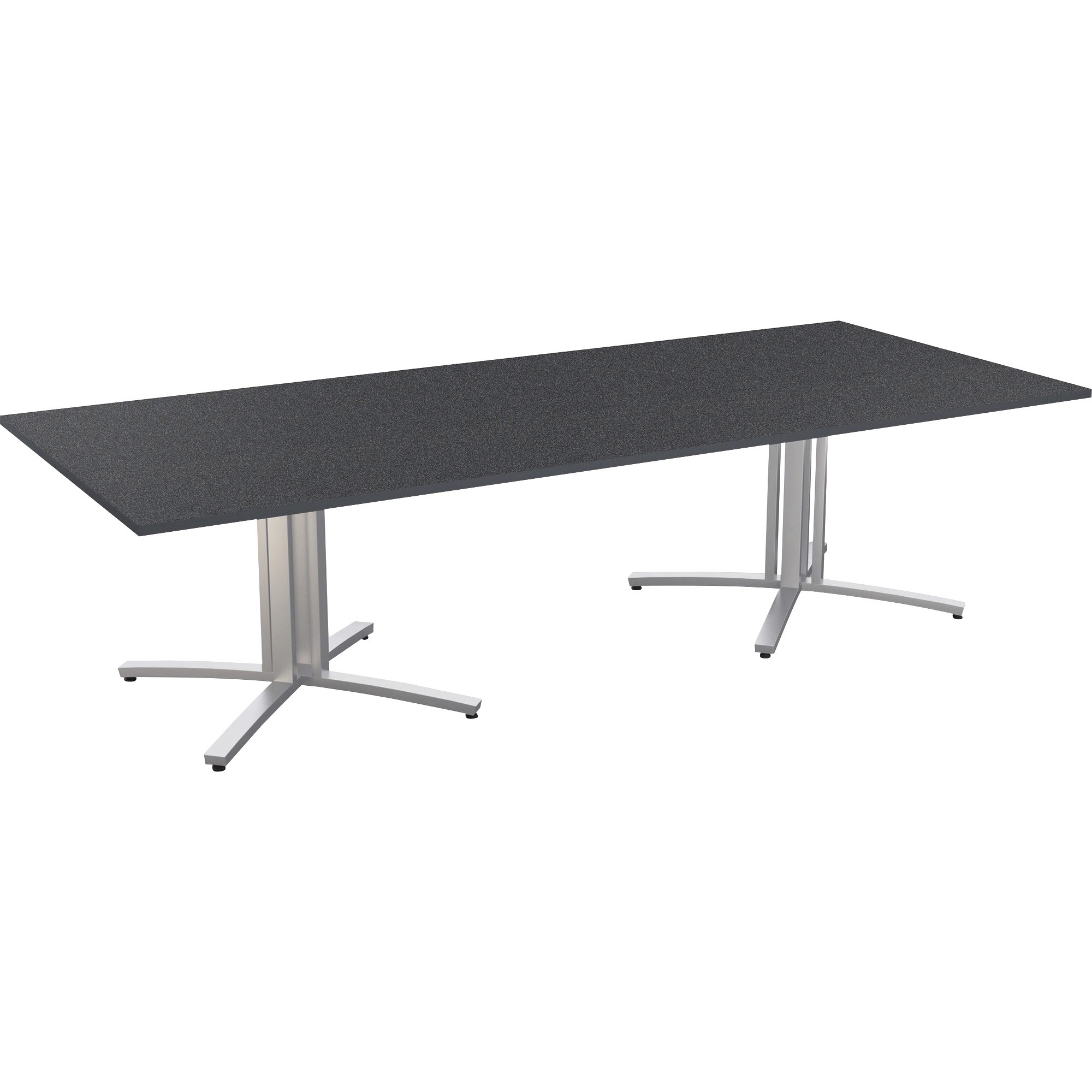 Special-T Structure 4X Structure Table - Graphite Nebula Rectangle, High Pressure Laminate (HPL) Top - Metallic Silver 3-Column Base - 2 Legs - 330 lb Capacity - 10 ft Table Top Length x 48" Table Top Width x 1.25" Table Top Thickness - 29" Height - Assembly Required - Particleboard Top Material - 1 Each