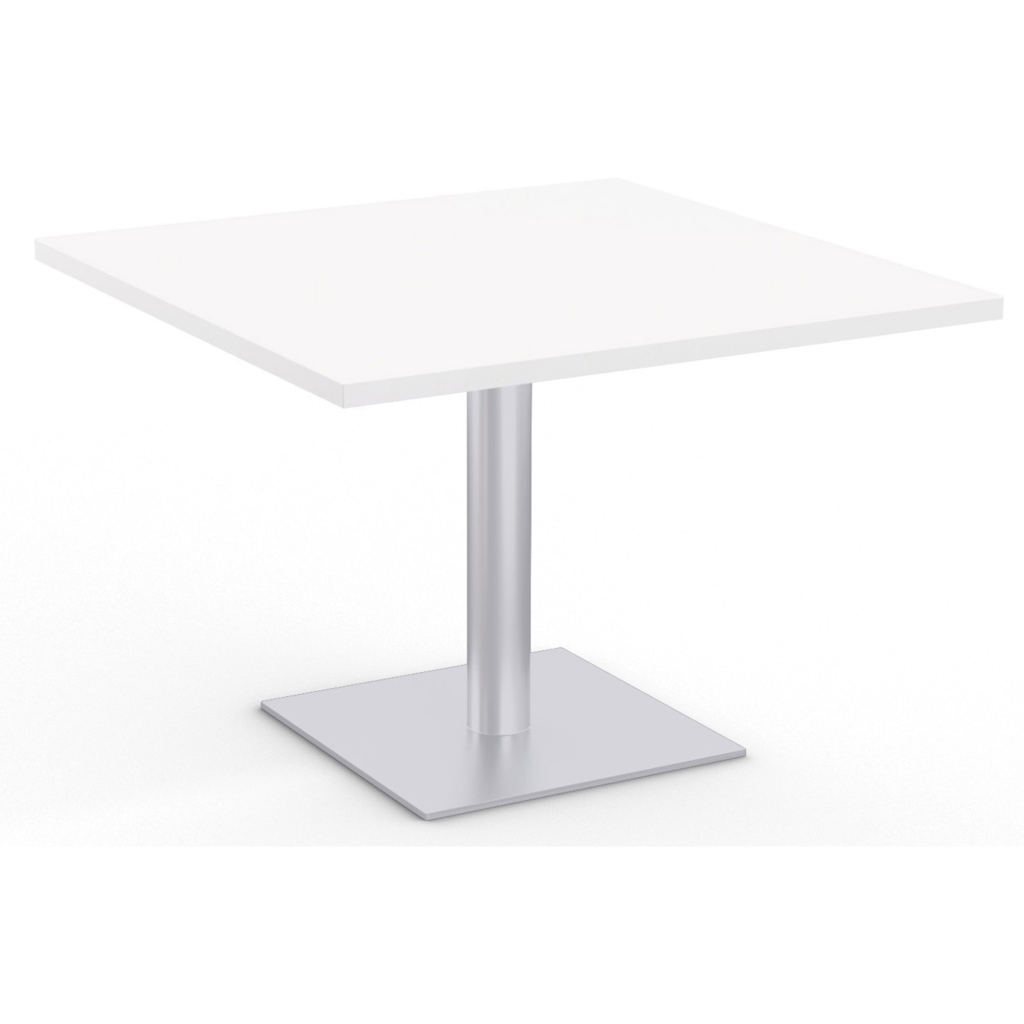 Special-T Sienna Hospitality Table - High Pressure Laminate (HPL) Square Top - Powder Coated Base - 36" Table Top Length x 36" Table Top Width x 1.13" Table Top Depth - 29" Height - Breakroom, Hospitality, Cafeteria - Assembly Required - Designer White - Particleboard Top Material - 1 Each