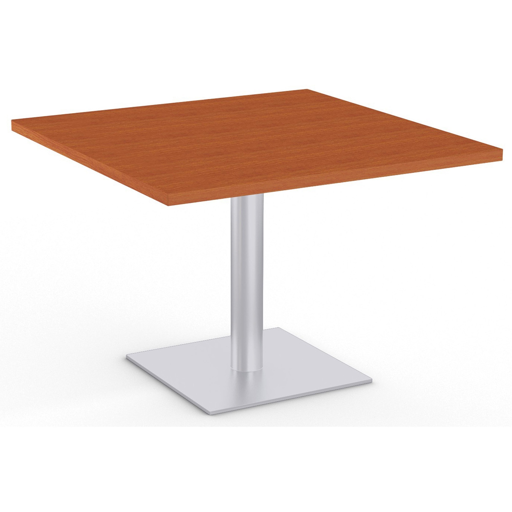 Special-T Sienna Hospitality Table - High Pressure Laminate (HPL) Square Top - Powder Coated Base - 36" Table Top Length x 36" Table Top Width x 1.13" Table Top Depth - 29" Height - Breakroom, Hospitality, Cafeteria - Assembly Required - Wild Cherry - Particleboard Top Material - 1 Each